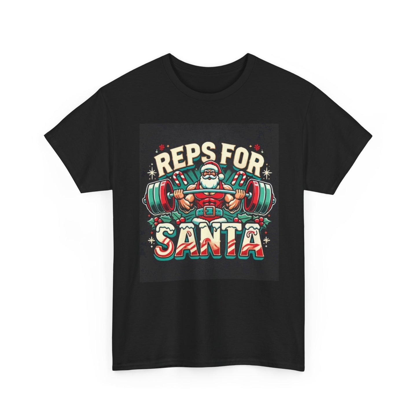 Reps For Santa Graphic T Shirt Lifting Gym Funny Unisex Heavy Cotton Tee