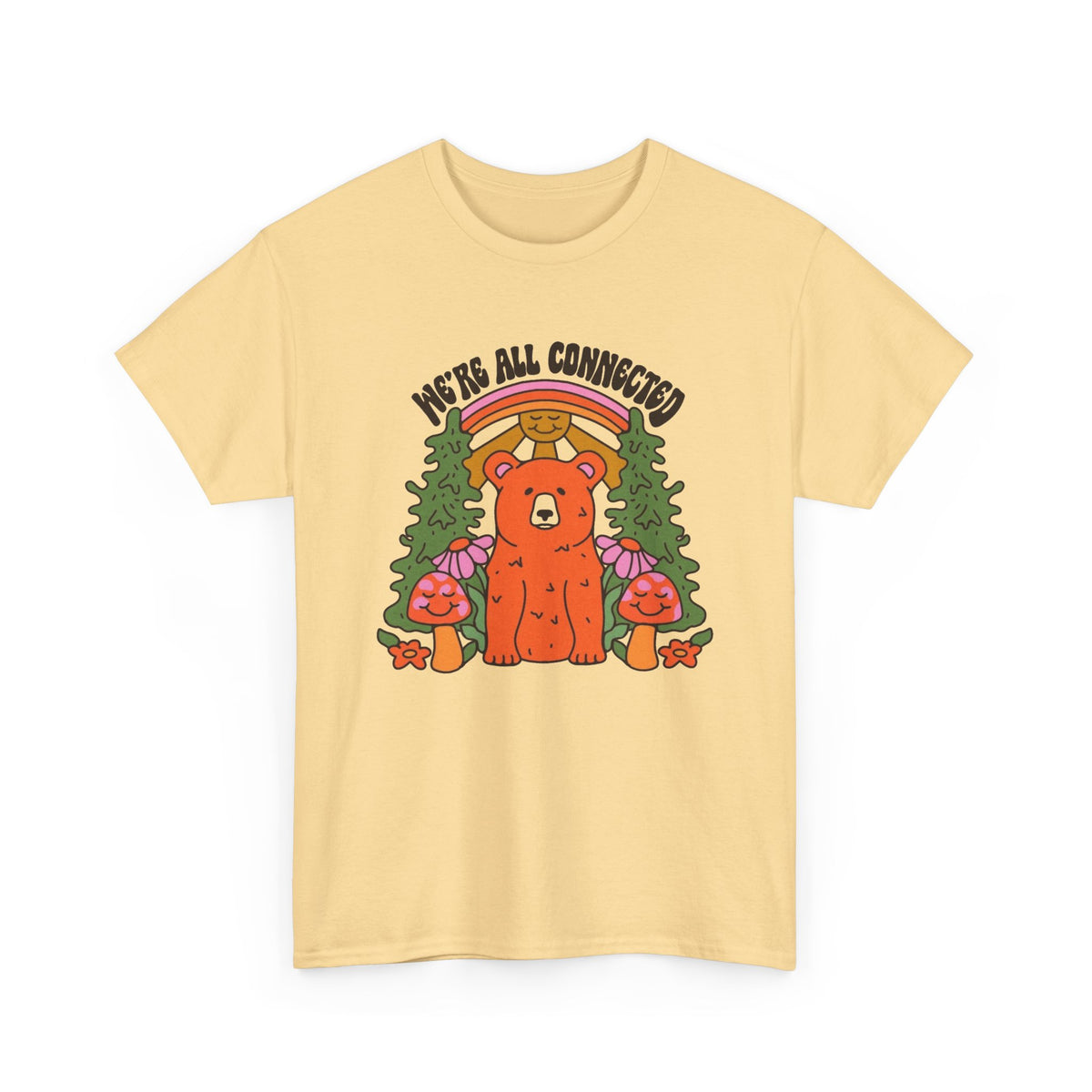 Were All Connected Mother Earth Graphic T Shirt Men's Heavy Cotton Tee