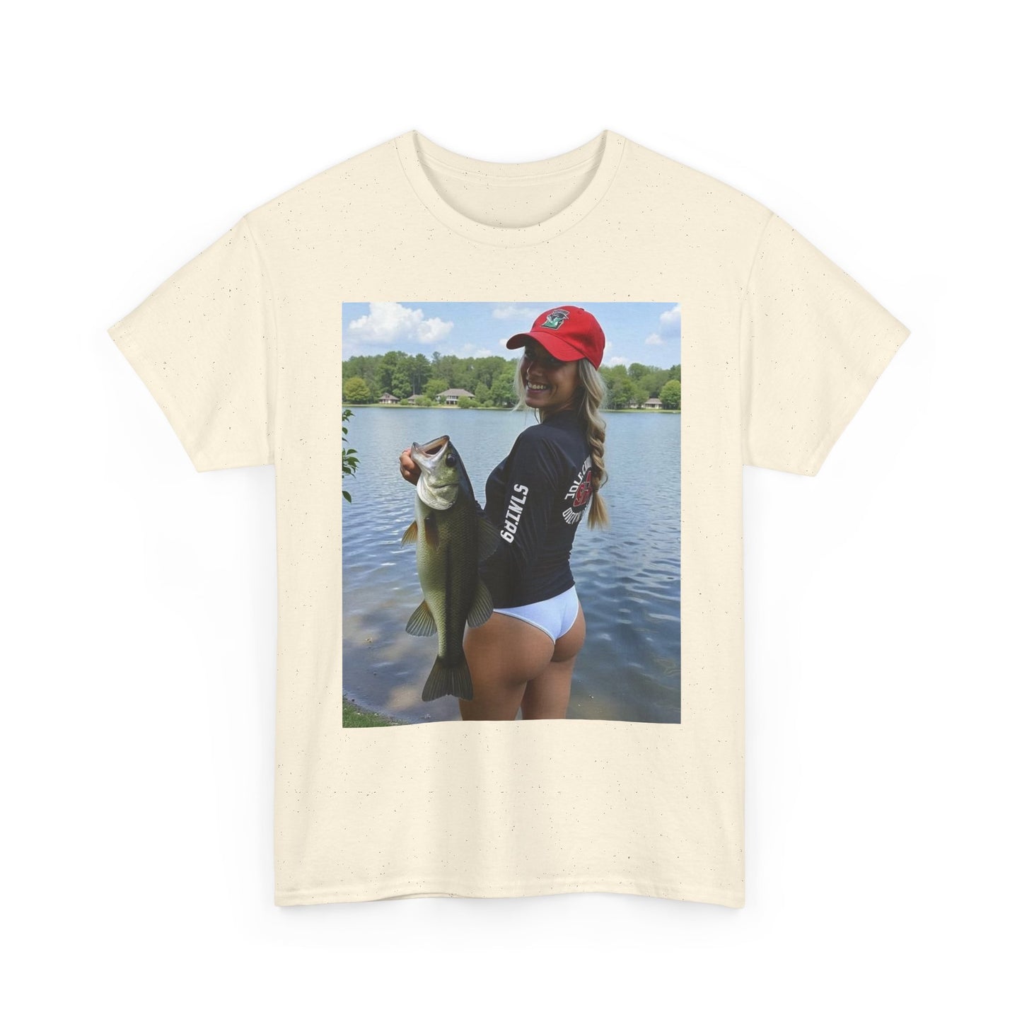 Babes Fishing Bikini Graphic T Shirt S-5XL Unisex Heavy Cotton Tee