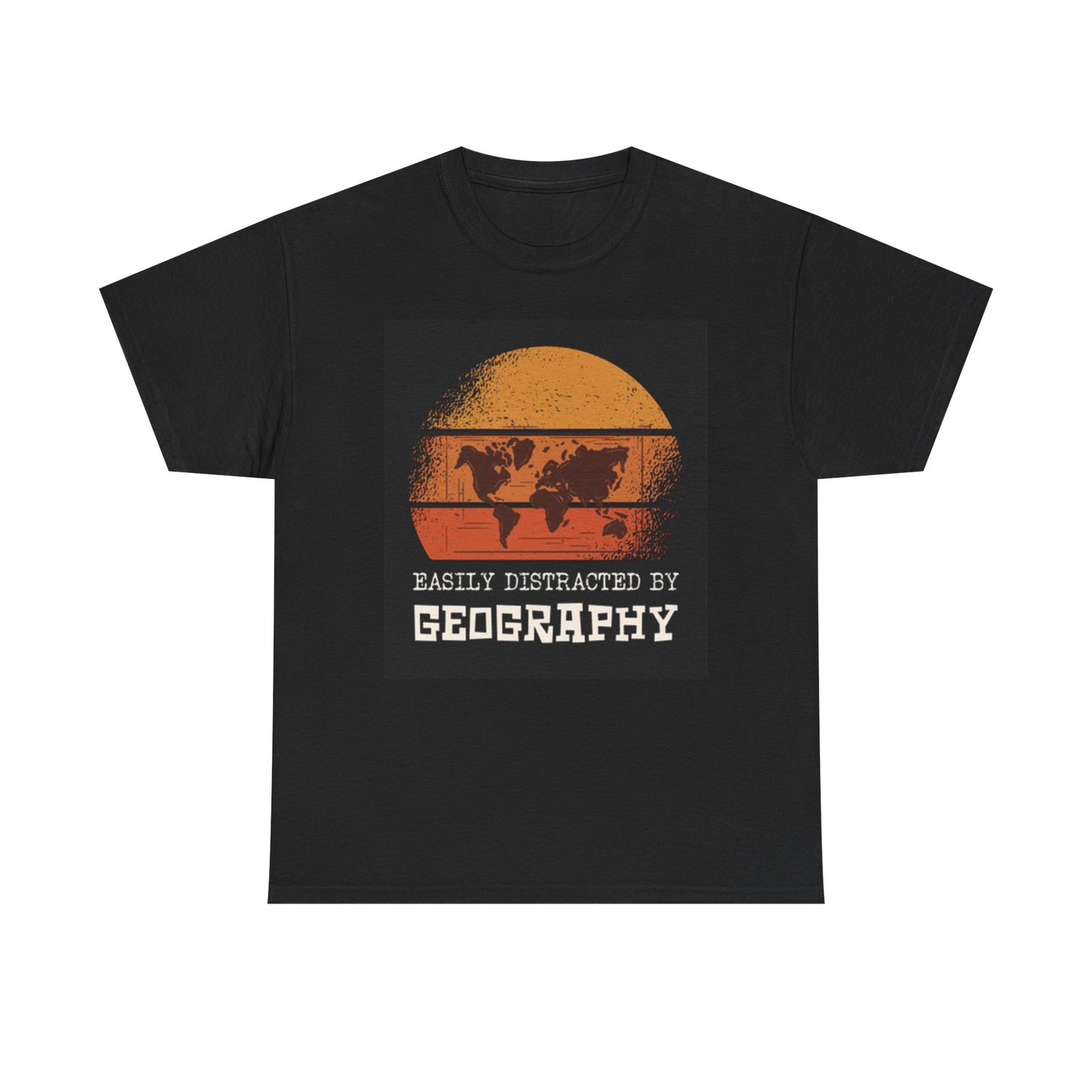 Easily Distracted By Geography Graphic T Shirt Unisex Heavy Cotton Tee