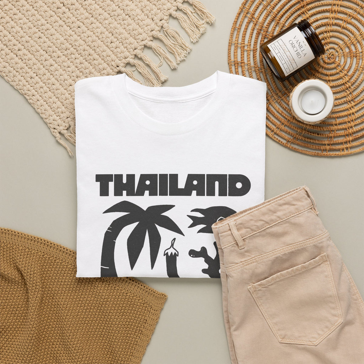 Thailand Travel Icons T-Shirt Men's Graphic Tee