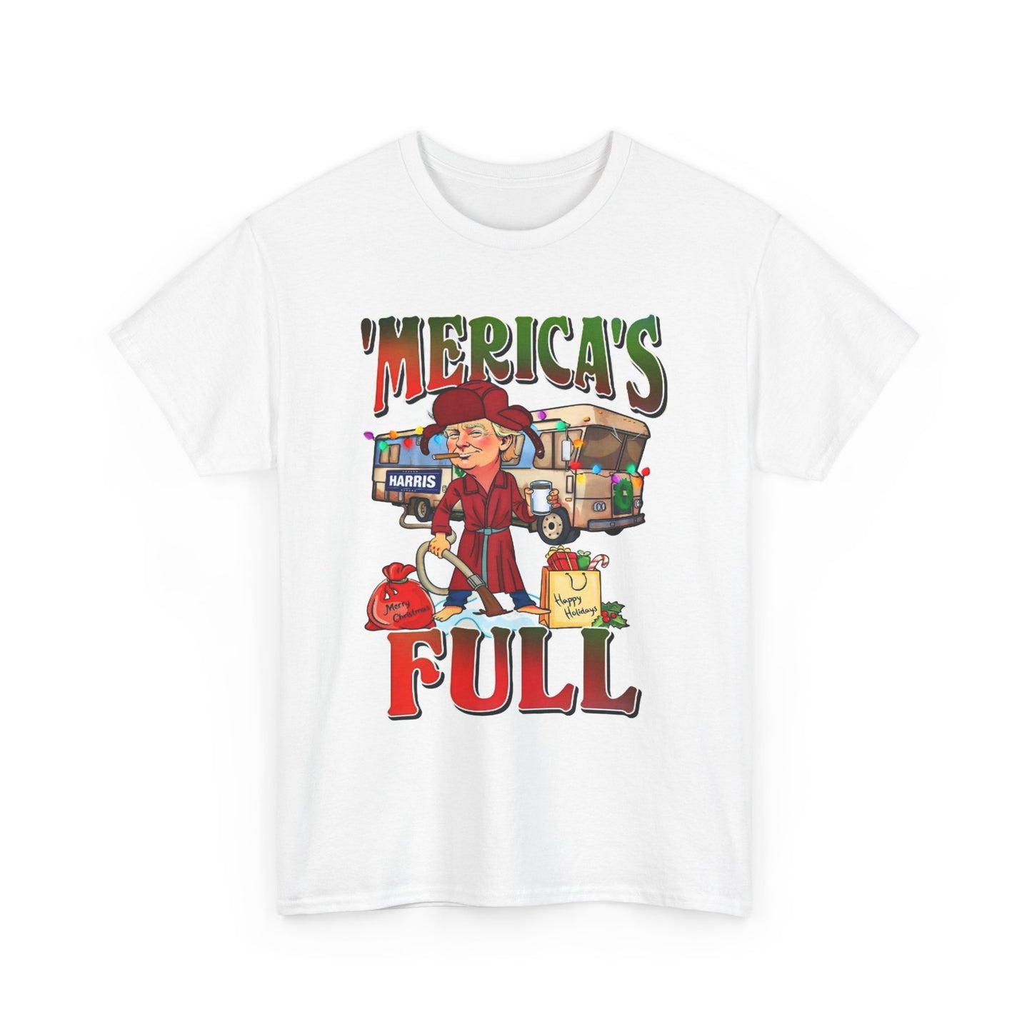 Trump Christmas T Shirt Funny Americas Full Christmas Vacation Heavy Cotton Tee