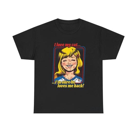 I Love My Cat Funny Graphic T Shirt NEW Adult Unisex Heavy Cotton Tee