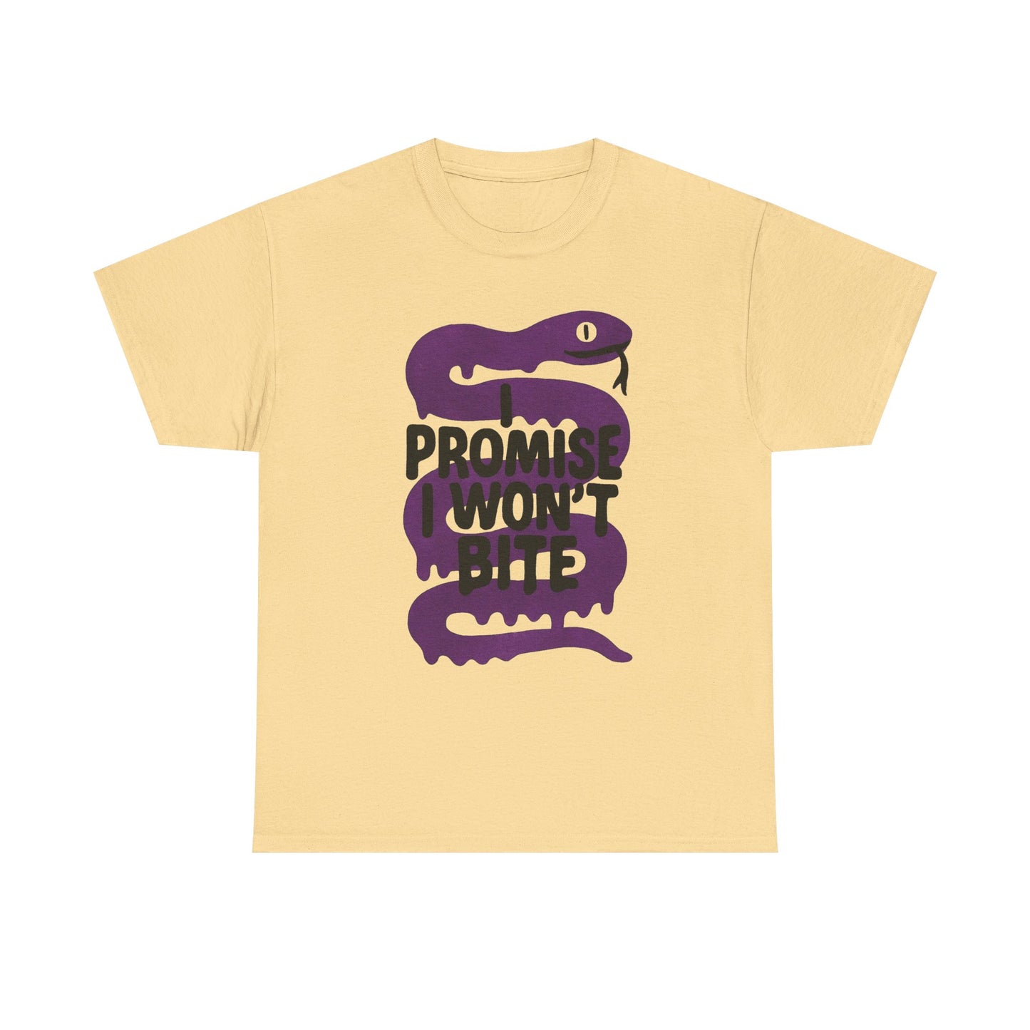 I Promise I Wont Bite Snake Graphic T Shirt Men's Heavy Cotton Tee