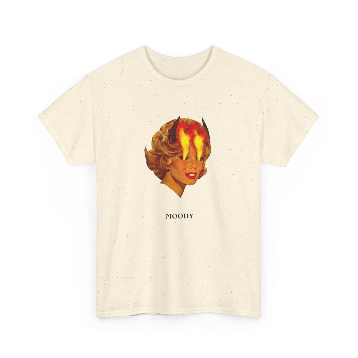 Moody Fire Eyes Model Vintage Graphic T-Shirt Women's Heavy Comfy Cotton Tee
