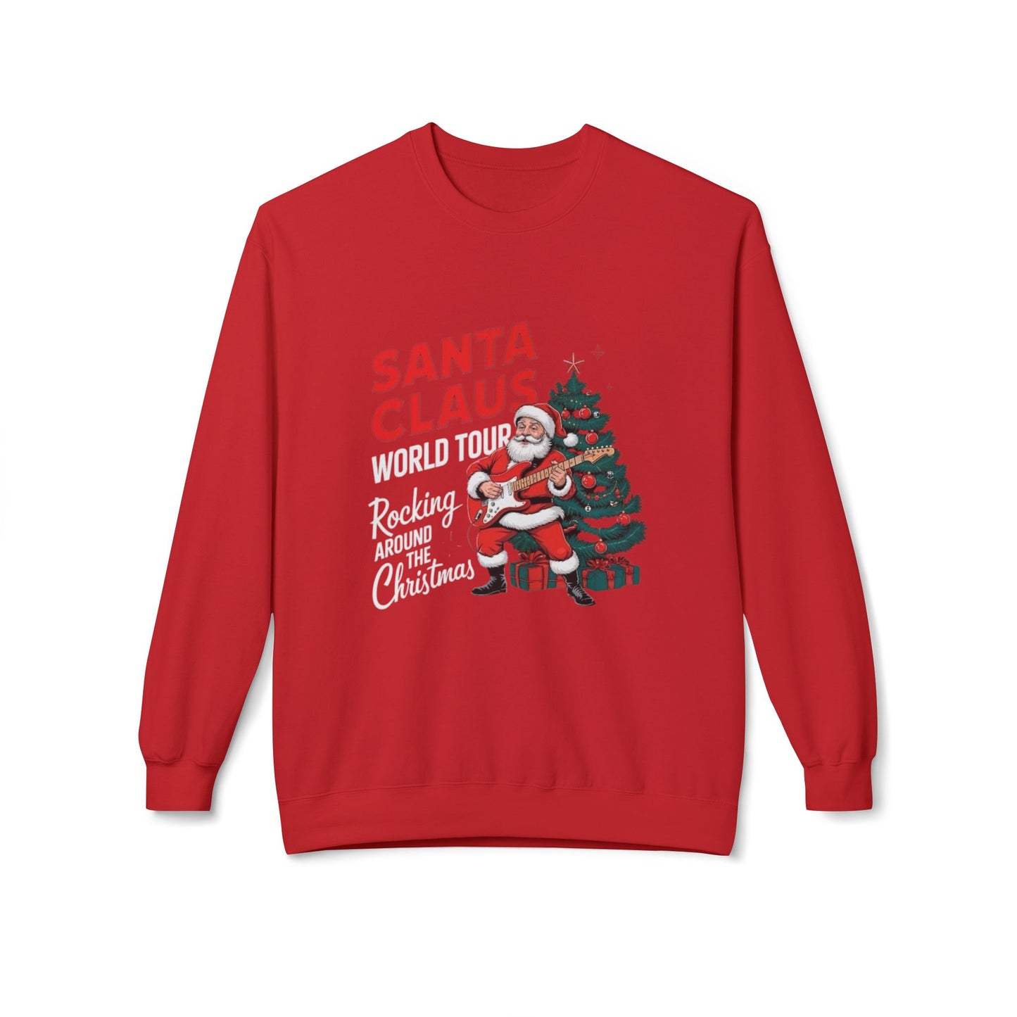 Santa Clause World Tour Unisex Midweight Softstyle Fleece Crewneck Sweatshirt