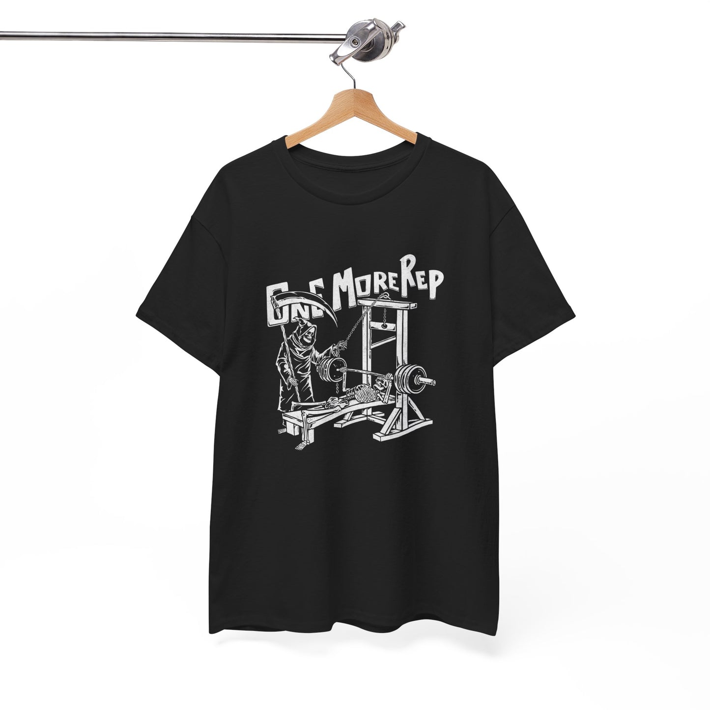 Grim Reaper One More Rep GYM Gear Graphic T Shirt Unisex Heavy Cotton Tee