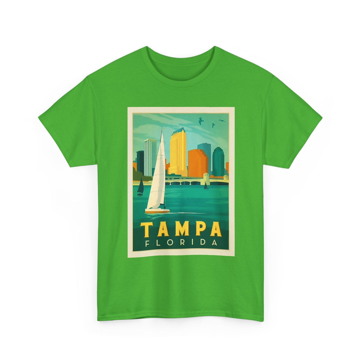 Tampa Florida Graphic T Shirt Vintage Sailing Beach Unisex Heavy Cotton Tee