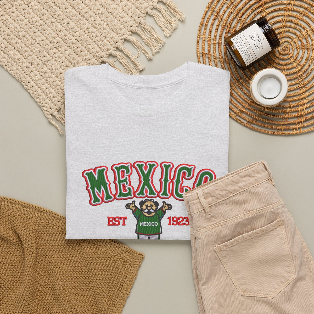Mexico Graphic Tee, Est  Men's Graphic Tee Cactus Character Shirt