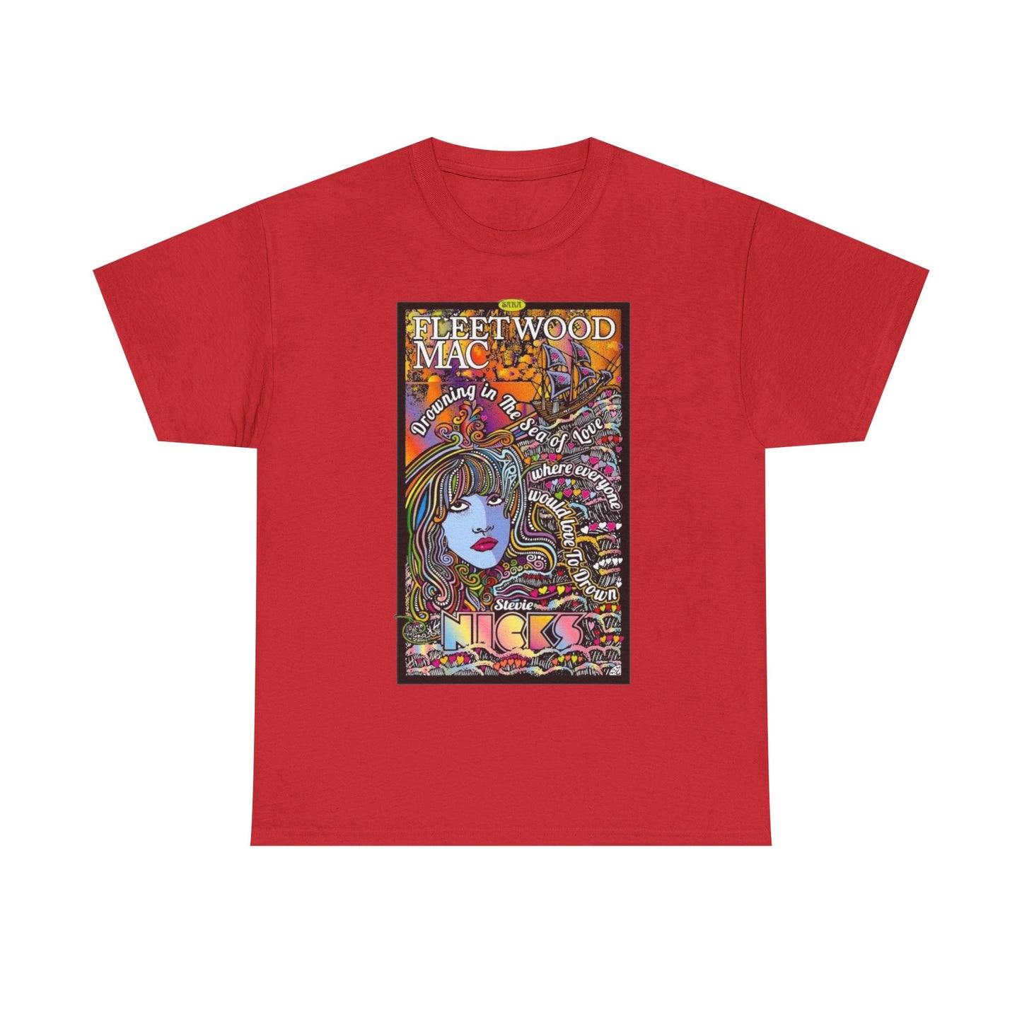 Fleetwood Mac T-shirt graphic vintage art 70s Unisex Heavy Cotton Tee