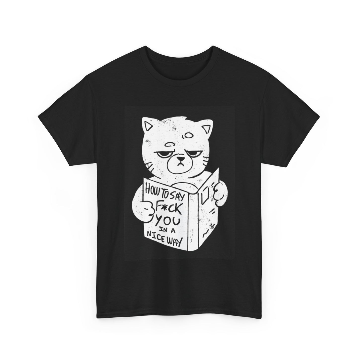 Funny Cat Jokes Shirt Cat Reading Book Graphic Jokes Unisex Heavy Cotton Tee