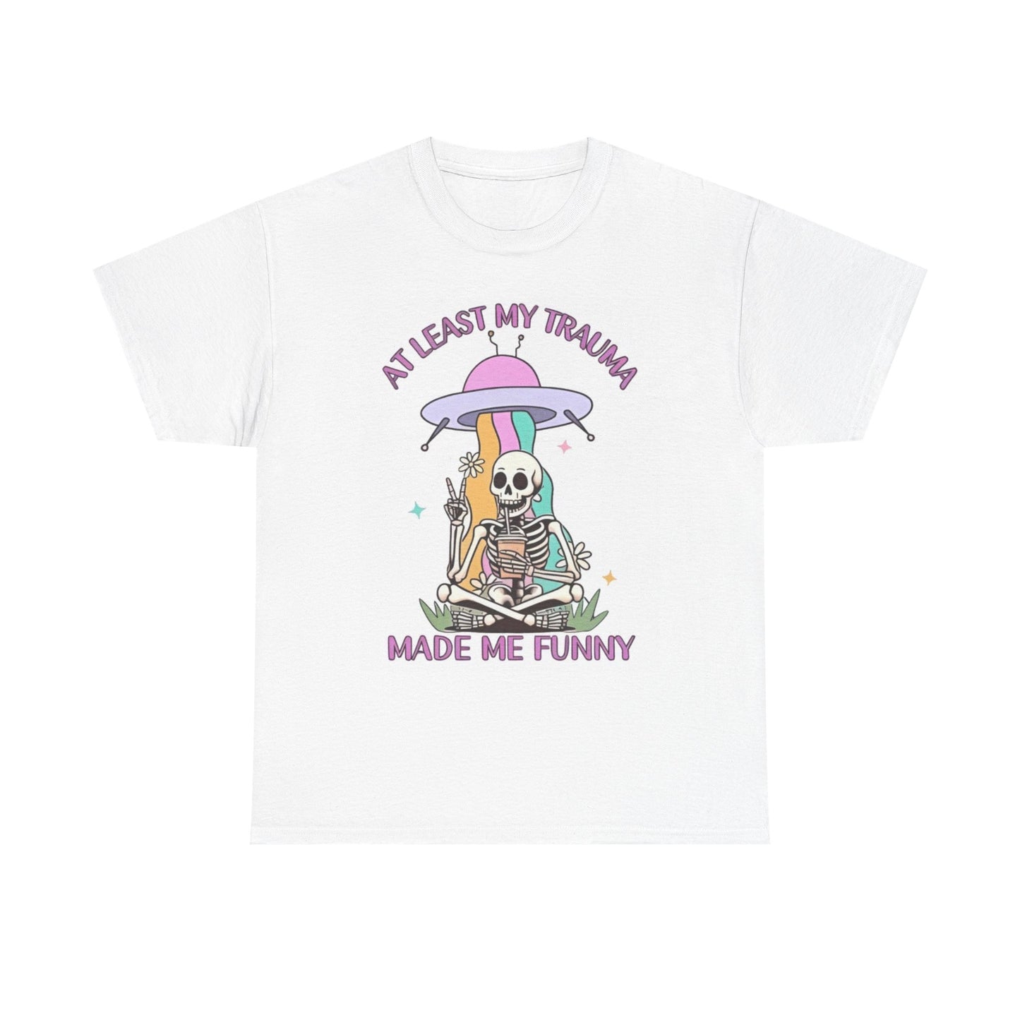 Trama Made Me Funny Graphic T Shirt Vintage Funny Retro Unisex Heavy Cotton Tee