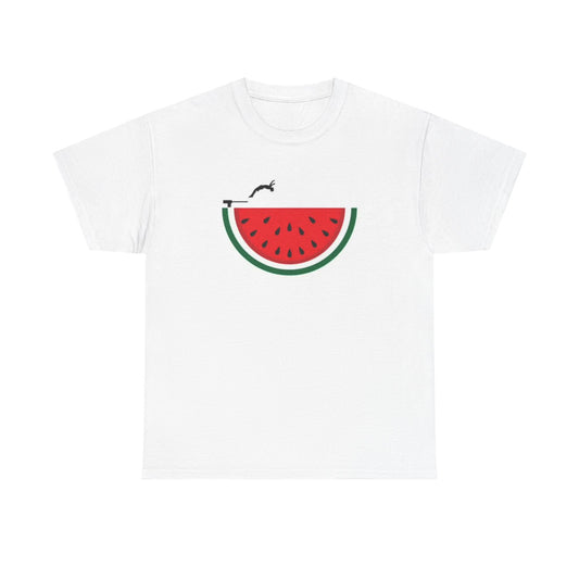 WaterMelon High Dive Summer Swim Shirt Cute Gift Party Unisex Heavy Cotton Tee