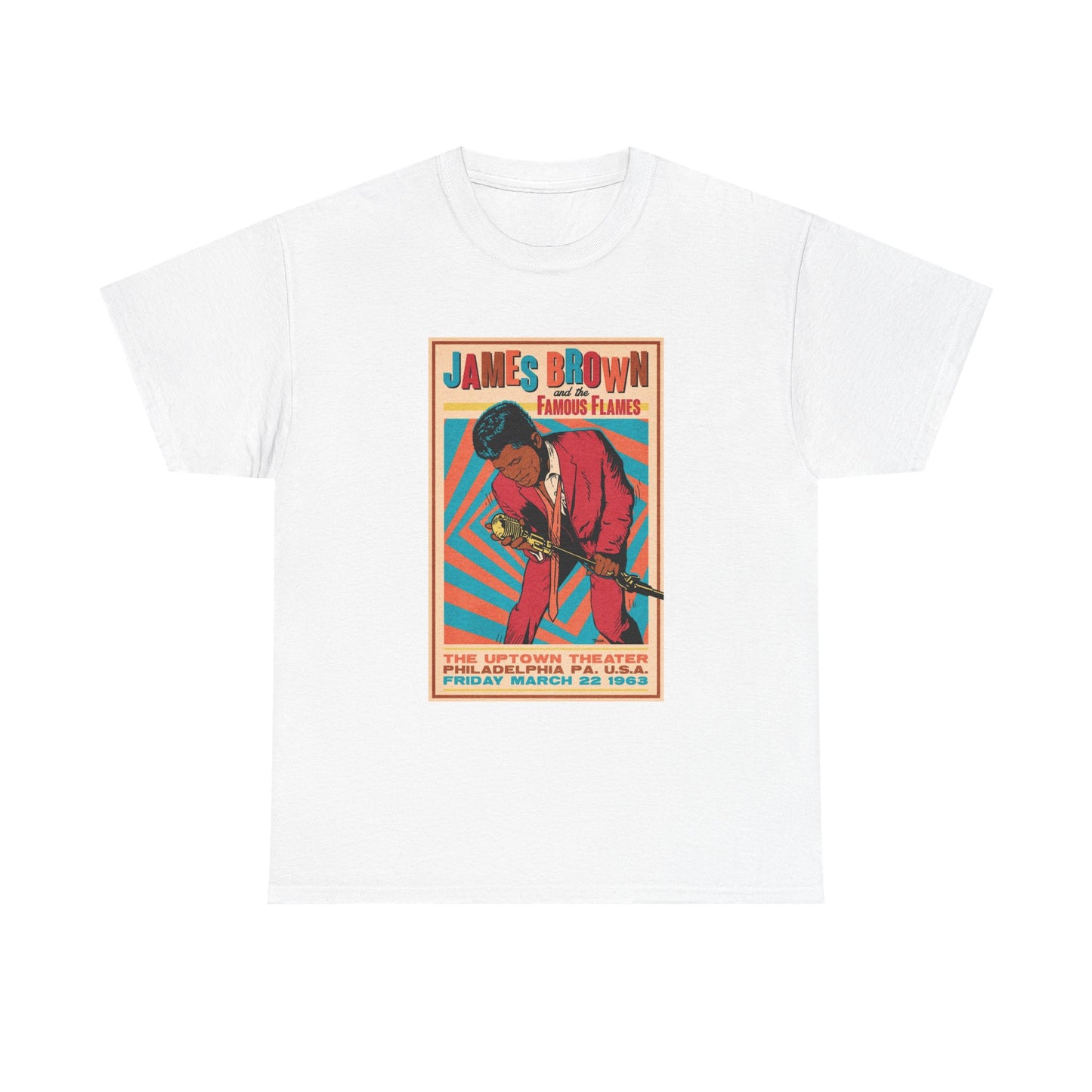James Brown Tshirt Vintage Concert Philly 1963 The Godfather Unisex Heavy Cotton
