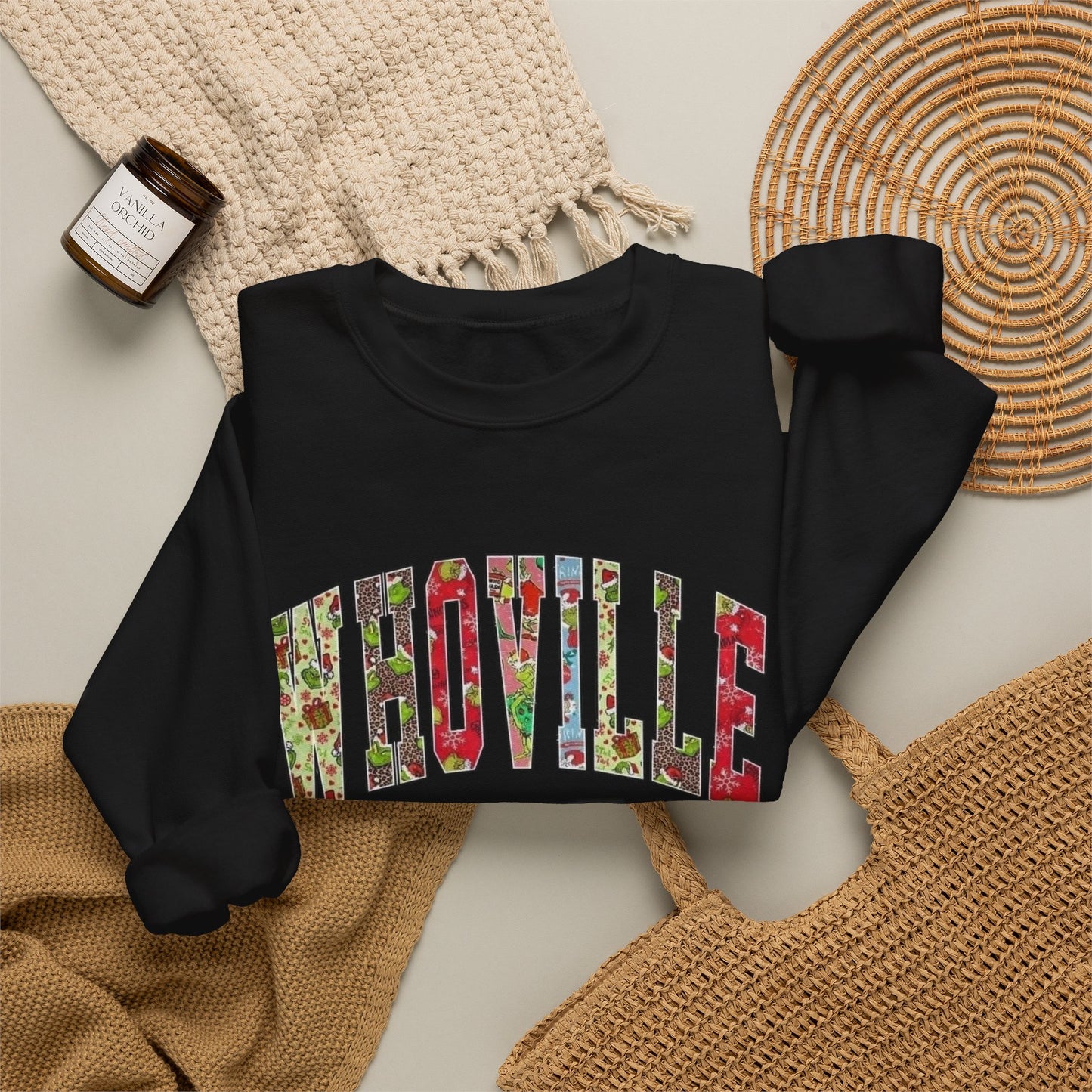 Whoville Graphic Grinch Christmas Sweater NEW Heavy Blend™ Crewneck Sweatshirt