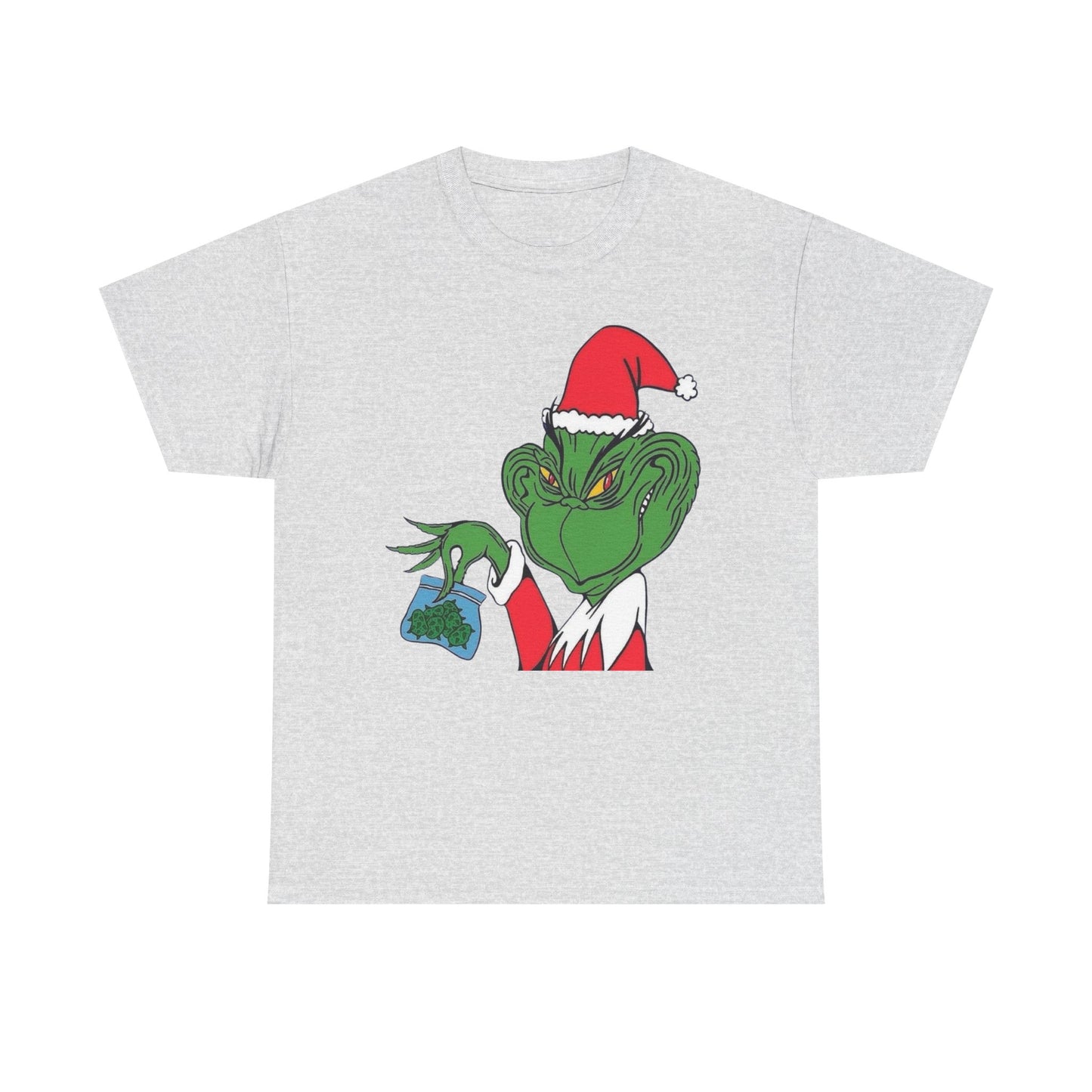 Christmas Grinch Weed Funny Graphic T Shirt NEW ADULT TEE VINTAGE