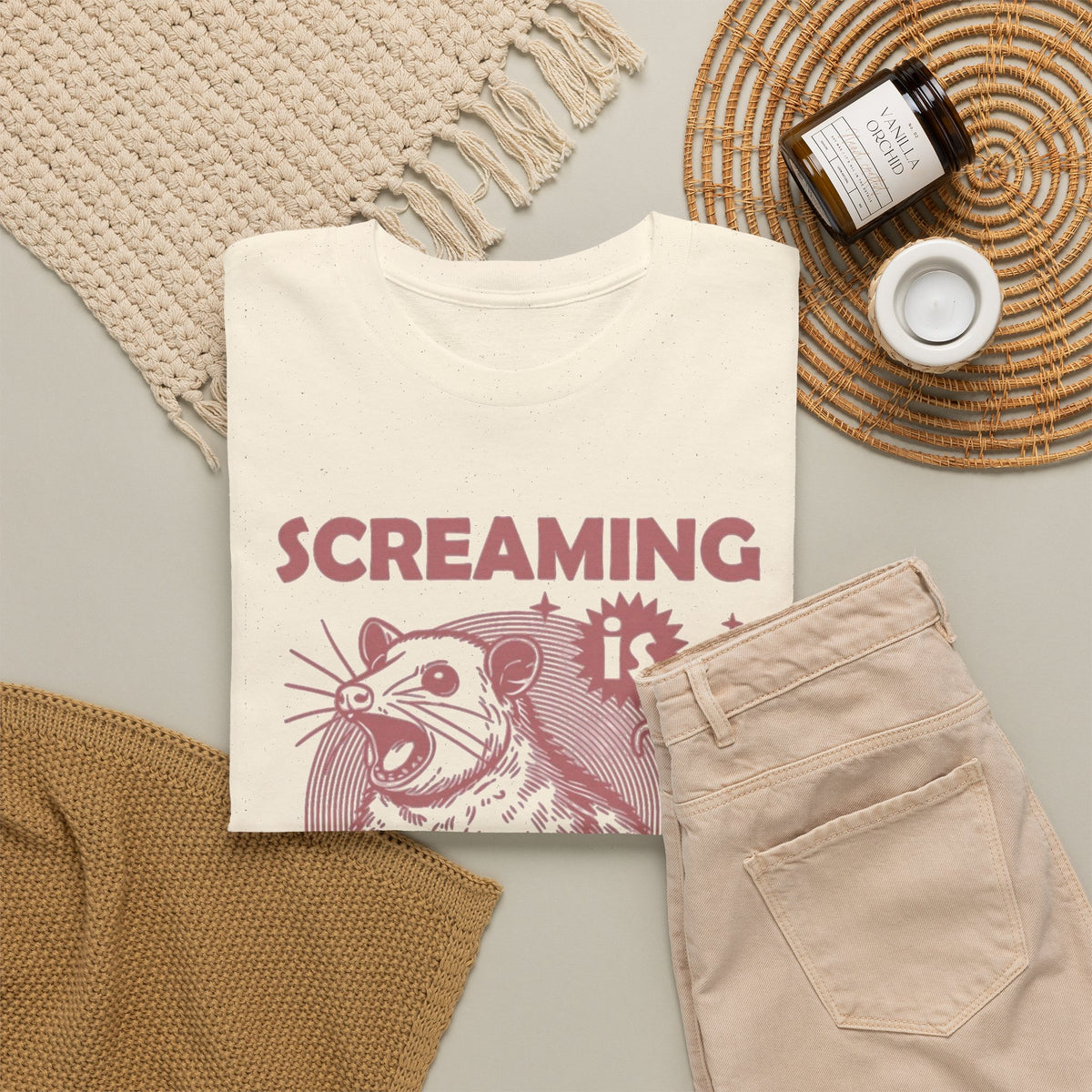 Screaming Self Care Rat T-Shirt Men's Graphic Tee
