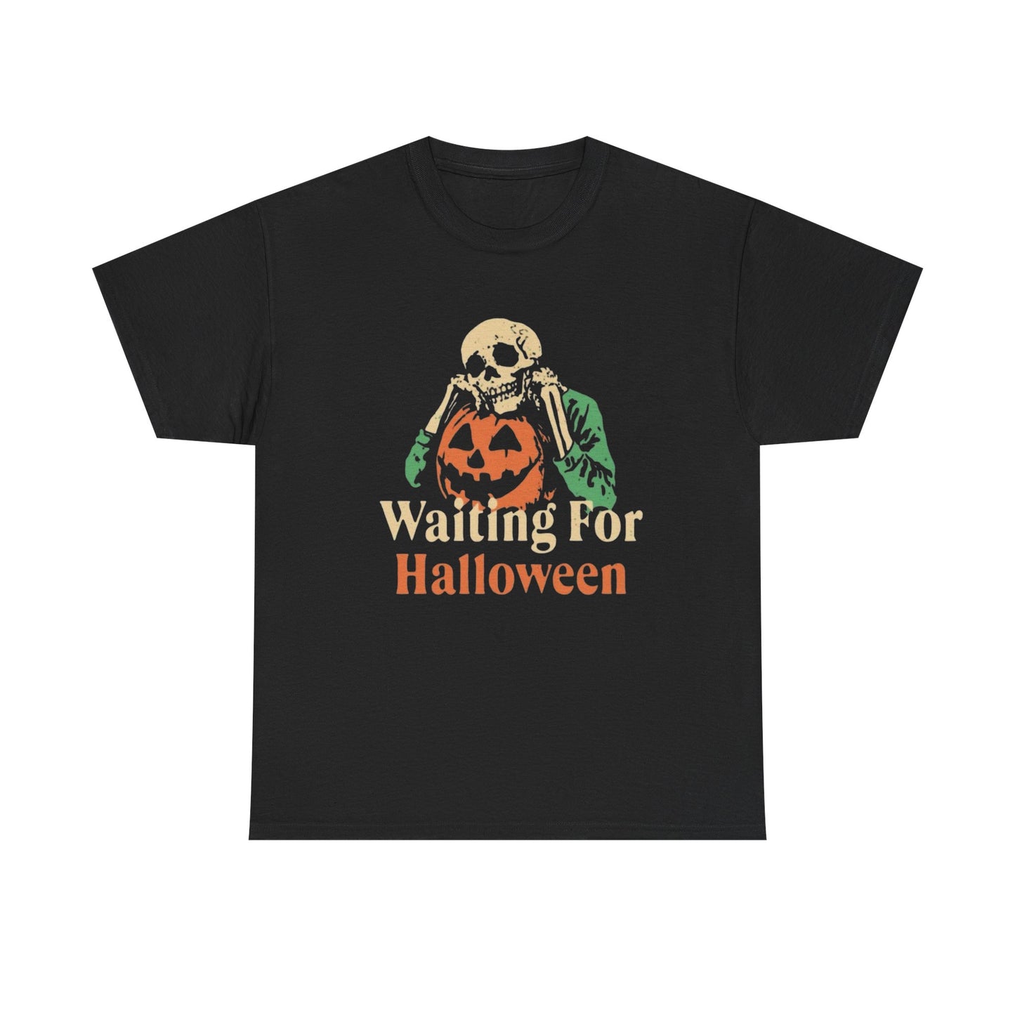 Waiting For Halloween Funny Graphic T Shirt Unisex Heavy Cotton Tee
