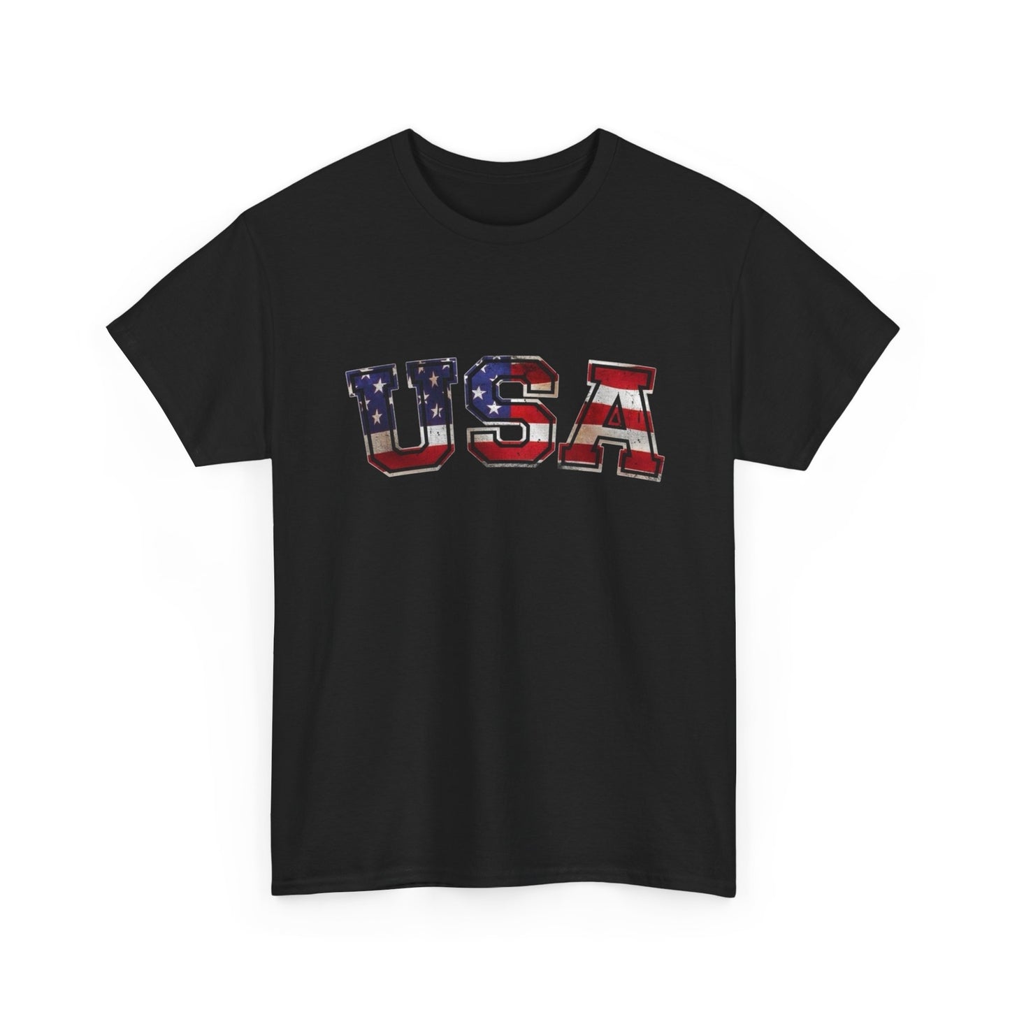 USA American Flag Retro Graphic T Shirt Unisex NEW Heavy Cotton Tee
