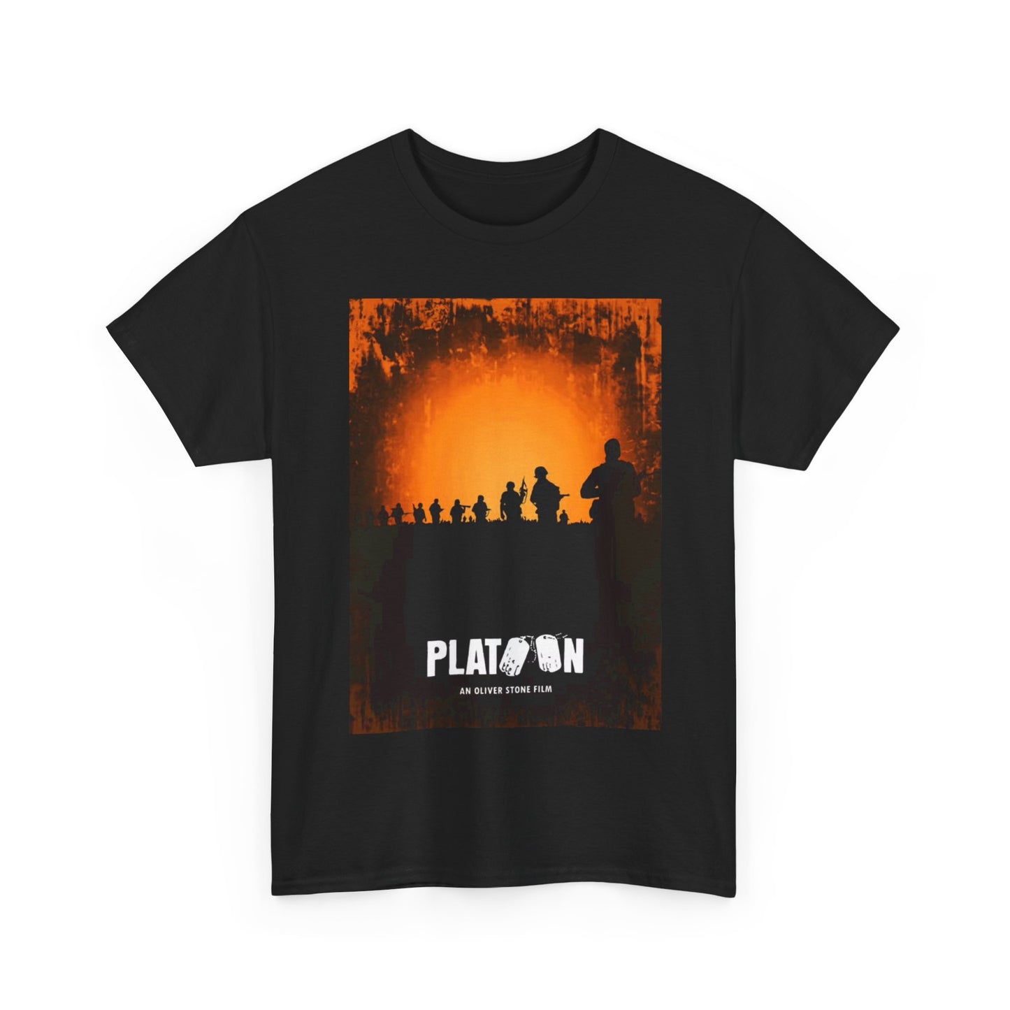 Platoon Tshirt Vintage 80s Military Movie retro Unisex Heavy Cotton Tee