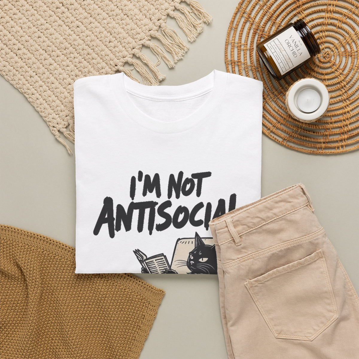 I'm Not Antisocial I'm Anti-Stupid Chair Graphic T-Shirt Men's Tee