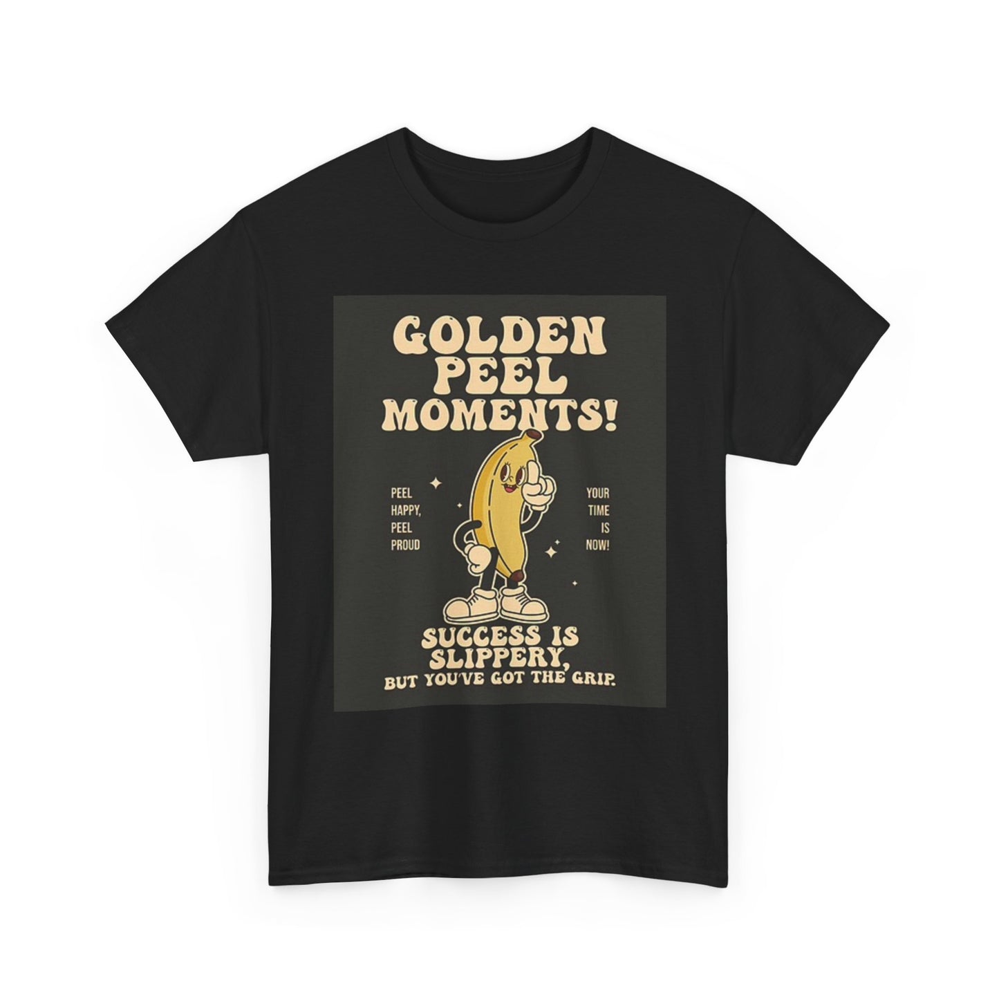 Golden Peel Moments Banana Graphic T Shirt Funny Unisex Heavy Cotton Tee