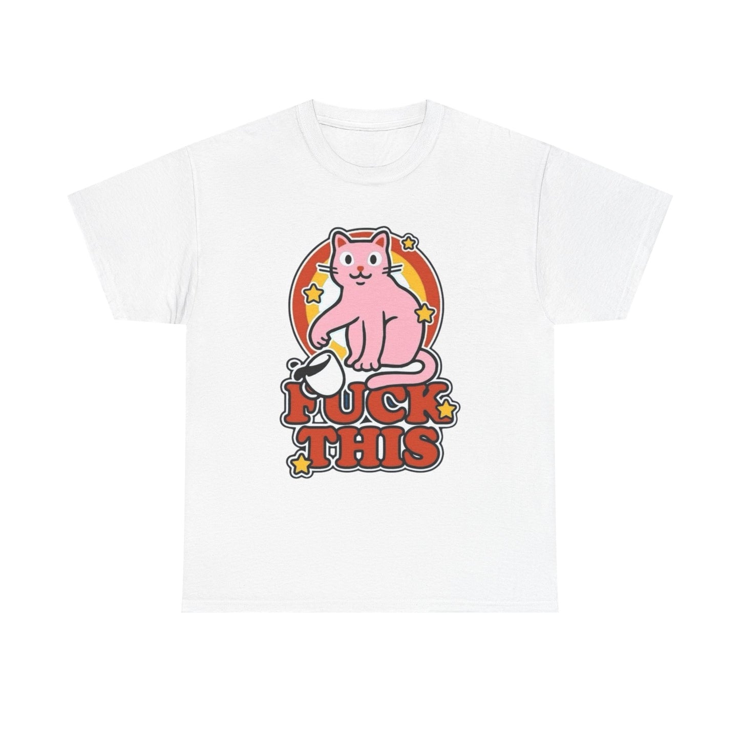 Funny Cat Graphic T-Shirt Men's Women's Heavy Cotton Tee NEW GIFT