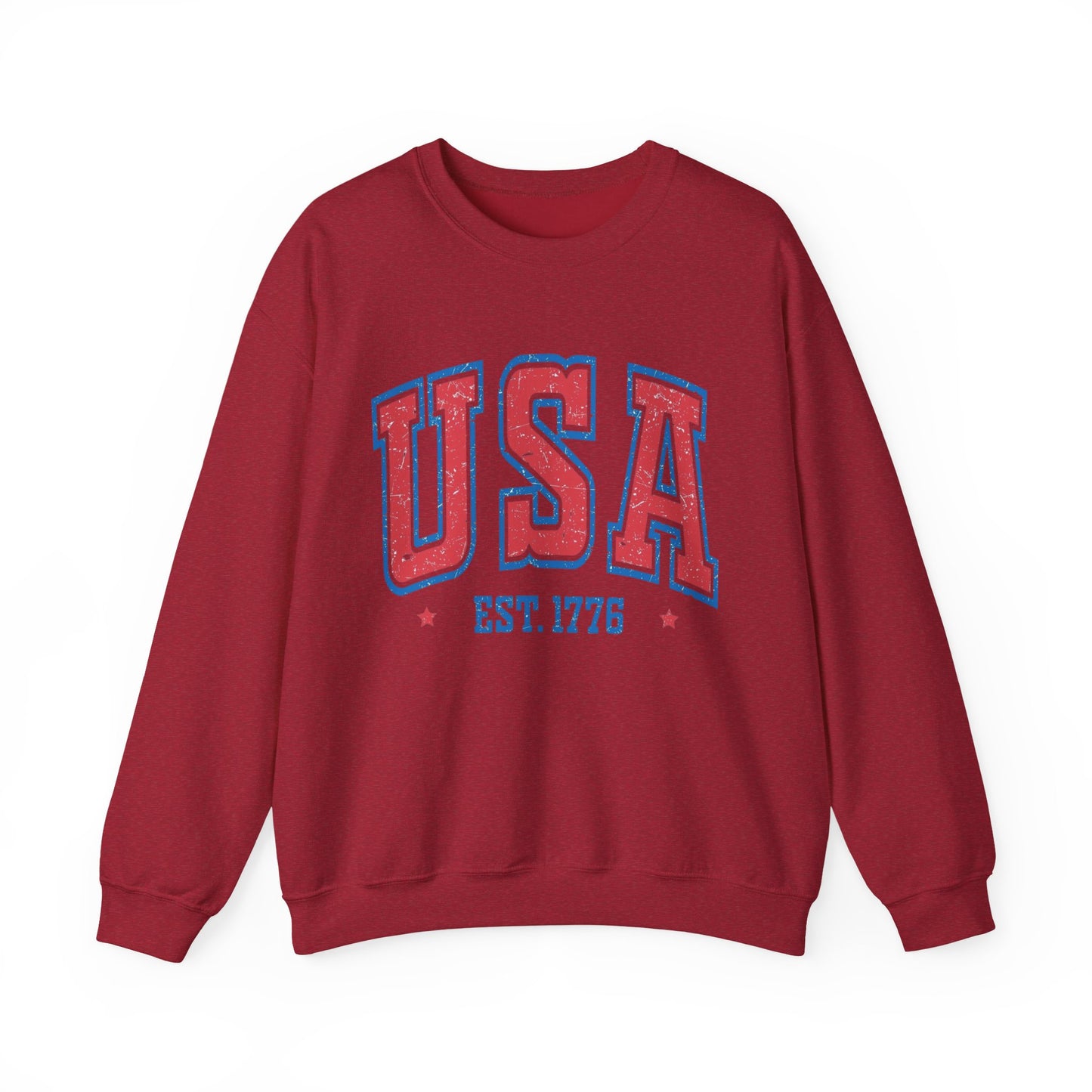 USA Est 1776 American Flag Sweater NEW Unisex Heavy Blend™ Crewneck Sweatshirt