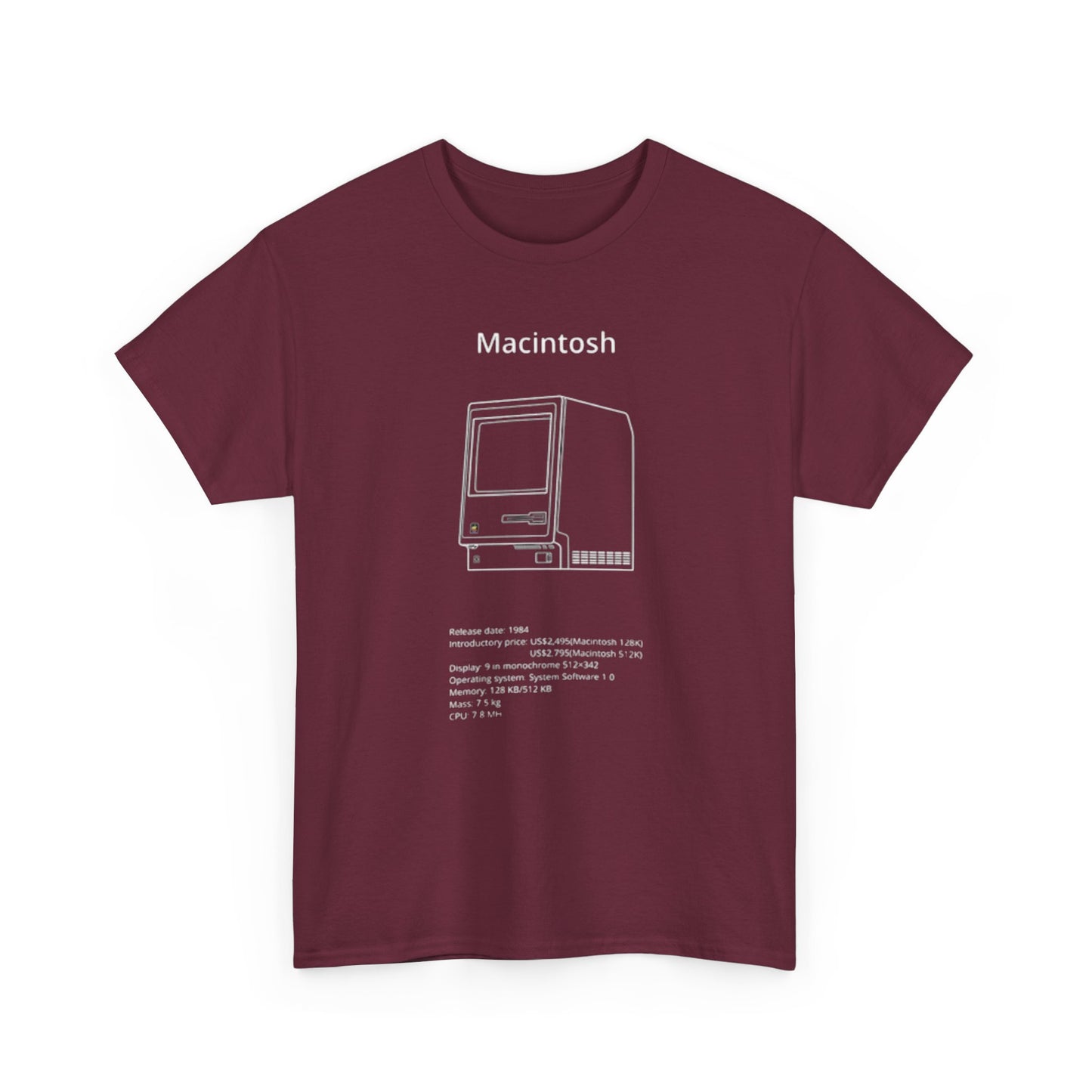 Macintosh Computer Graphic T Shirt Retro Tech Unisex Heavy Cotton Tee