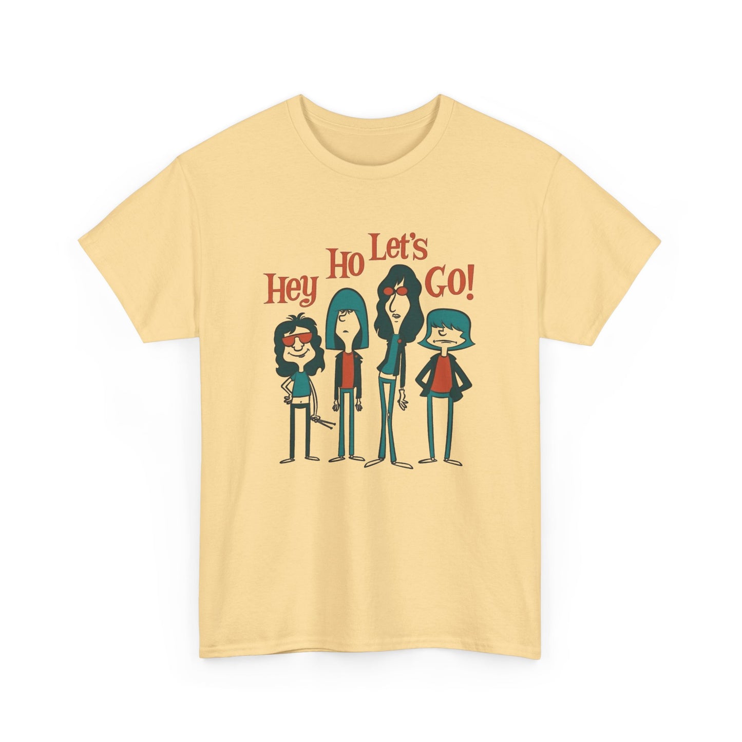Hey Ho Lets Go Rock Graphic T Shirt NEW Vintage Unisex Heavy Cotton Tee