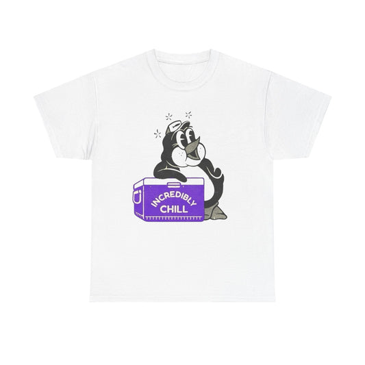 Incredibly Chill Penguin Graphic T Shirt Unisex Heavy Cotton Tee New Gift