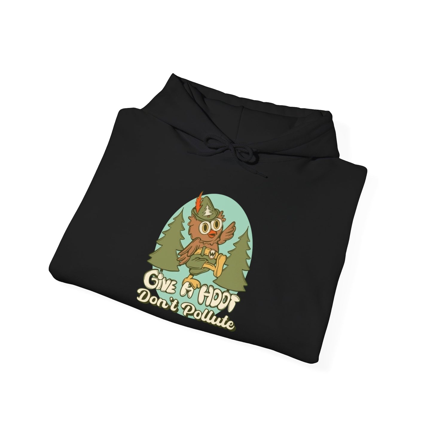 Give A Hoot Don't Pollute Graphic Hoodie Unisex Heavy Blend™ Hooded Sweatshirt