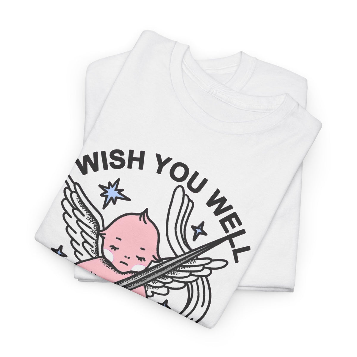 Pink Cupid Guitar Graphic T-Shirt, Wish You Well Far Away From Me Men's Graphic Tee