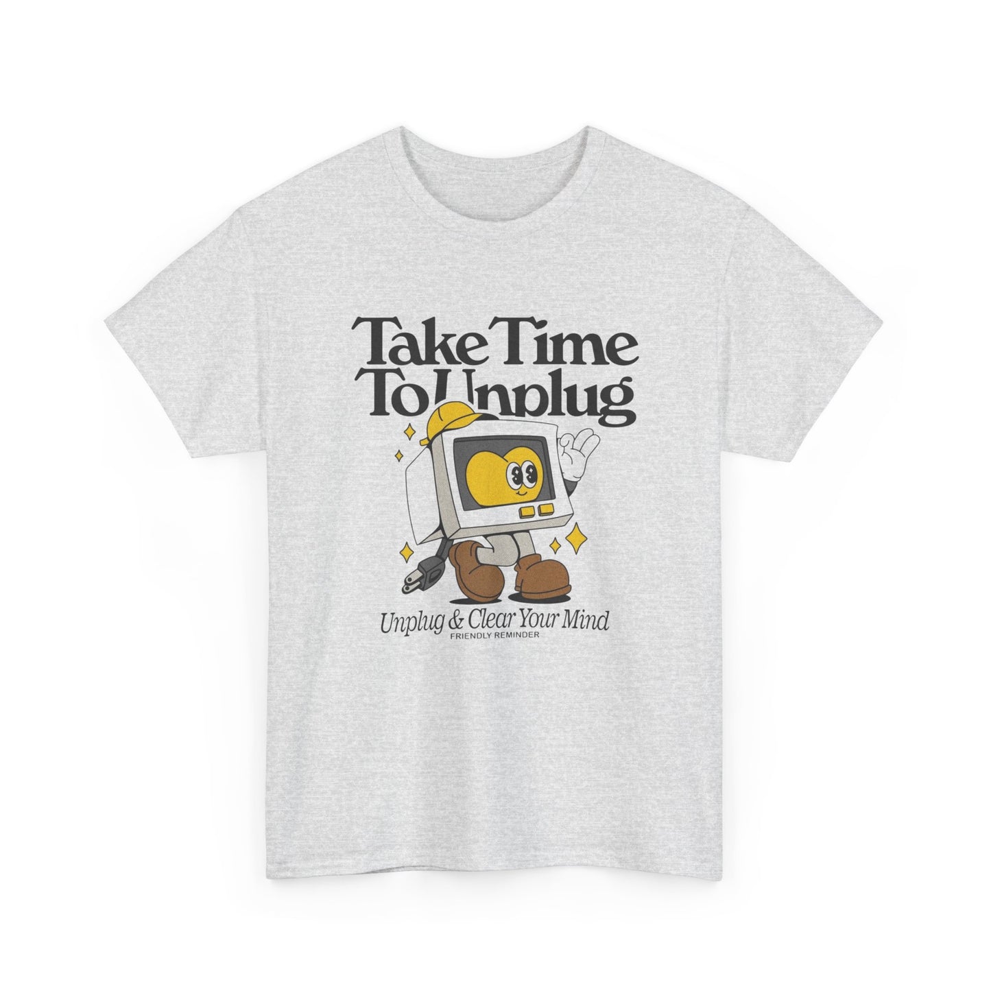 Take Time To Unplug Graphic T Shirt Unisex Heavy Cotton Tee NEW Gift