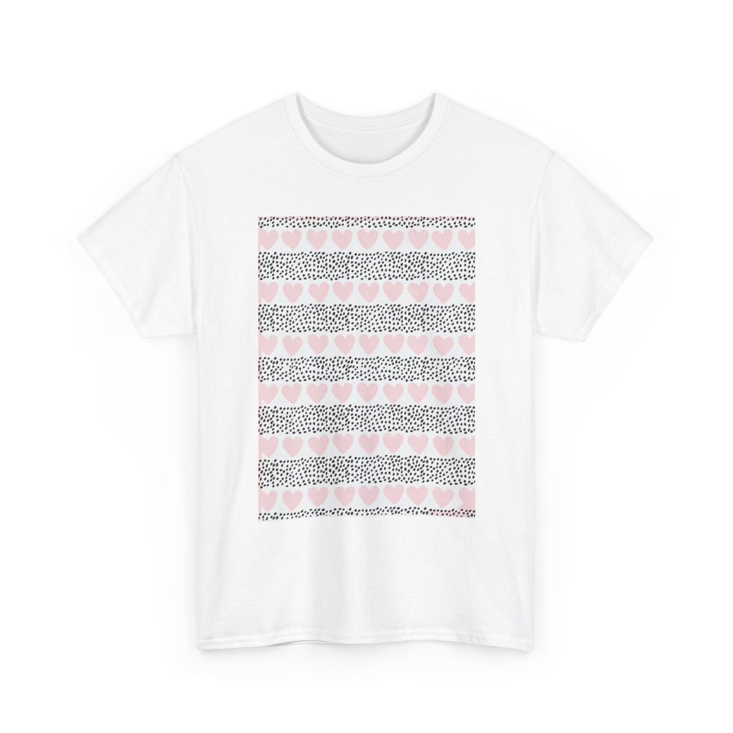 Pink Hearts Graphic T Shirt Love Amor Unisex Heavy Cotton Tee
