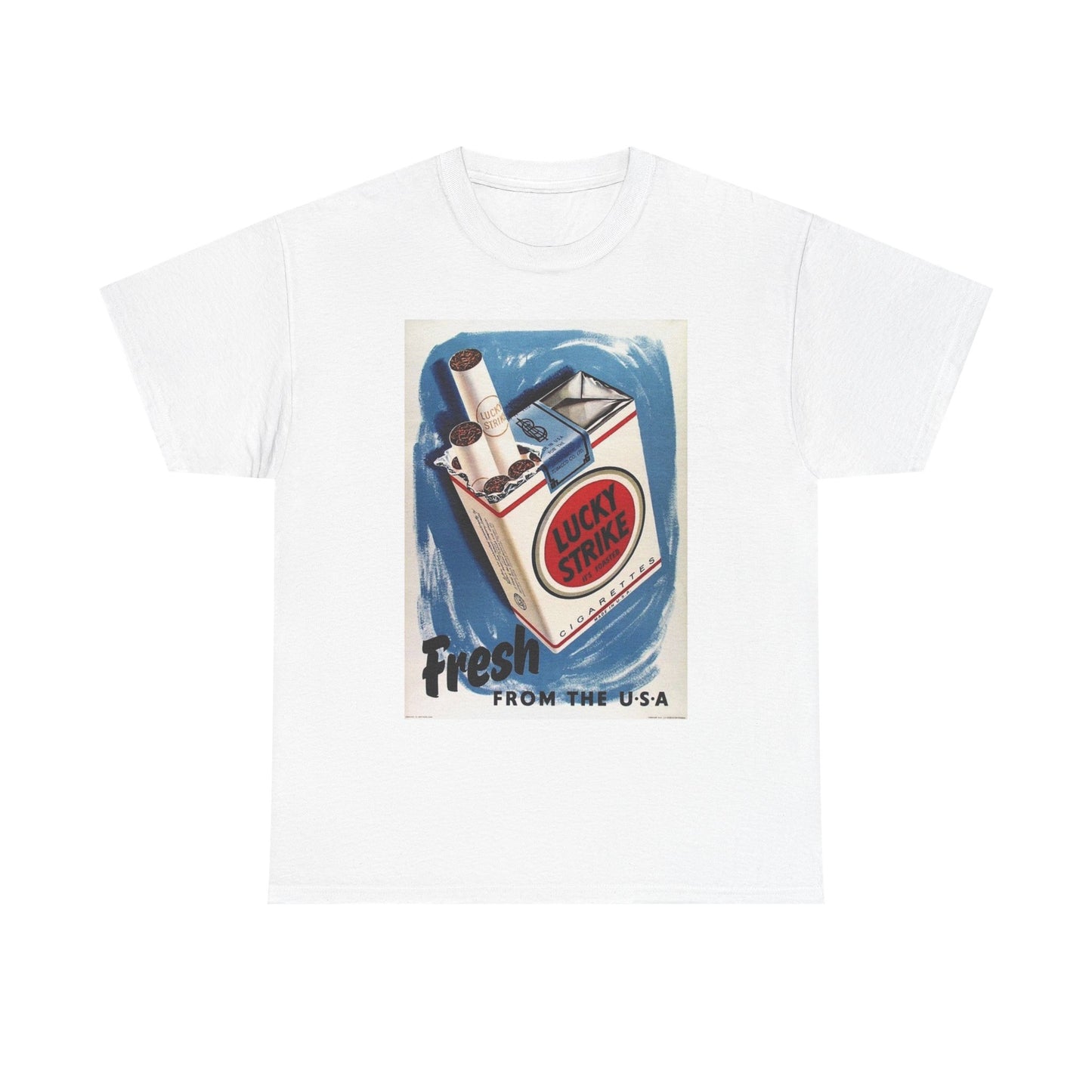 Lucky Strike Cigarettes Graphic T Shirt Vintage Retro Apparel Heavy Cotton Tee