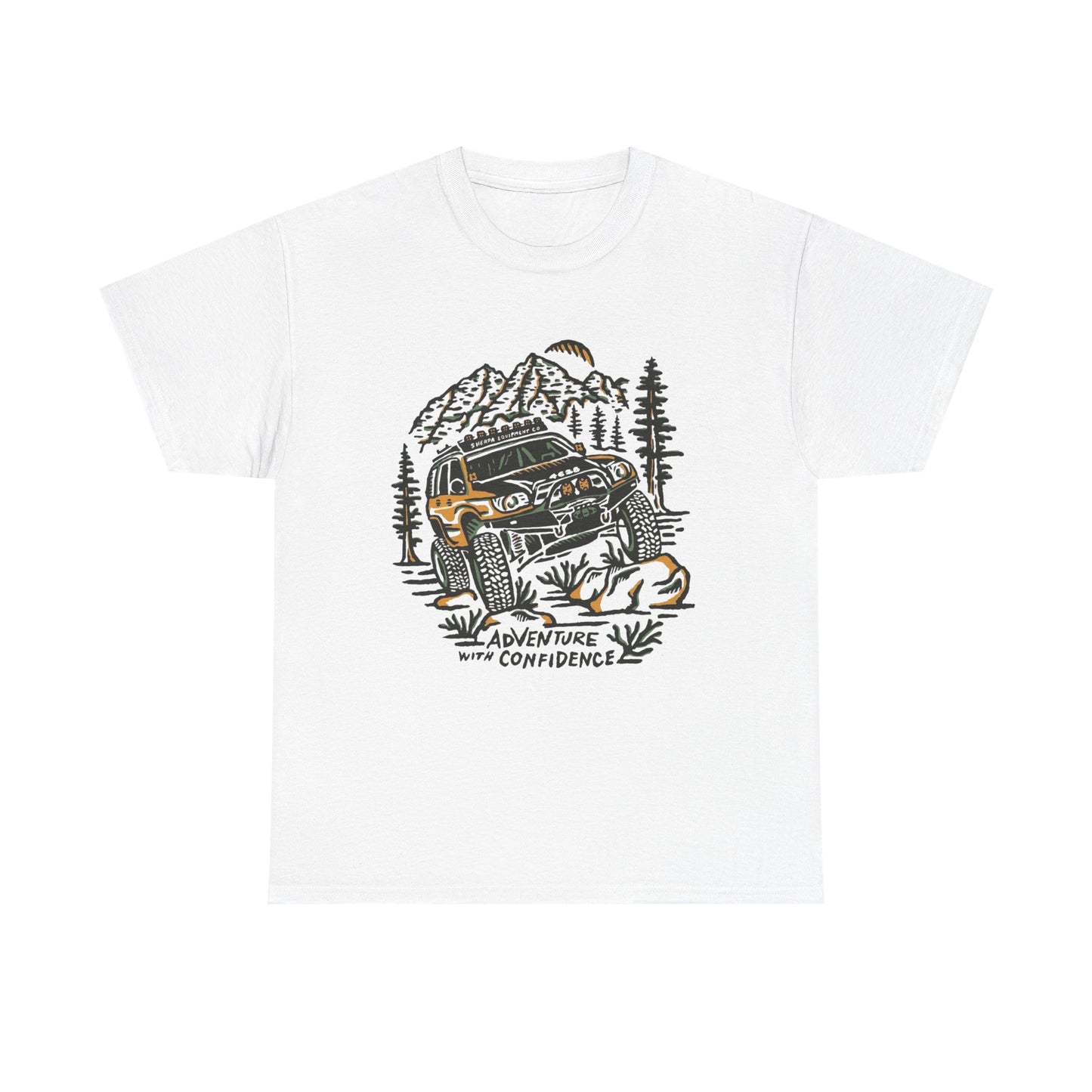 Adventure With Confidence Offroading Graphic T Shirt Unisex Heavy Cotton Tee