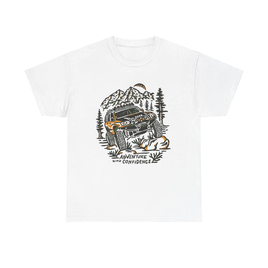 Adventure With Confidence Offroading Graphic T Shirt Unisex Heavy Cotton Tee