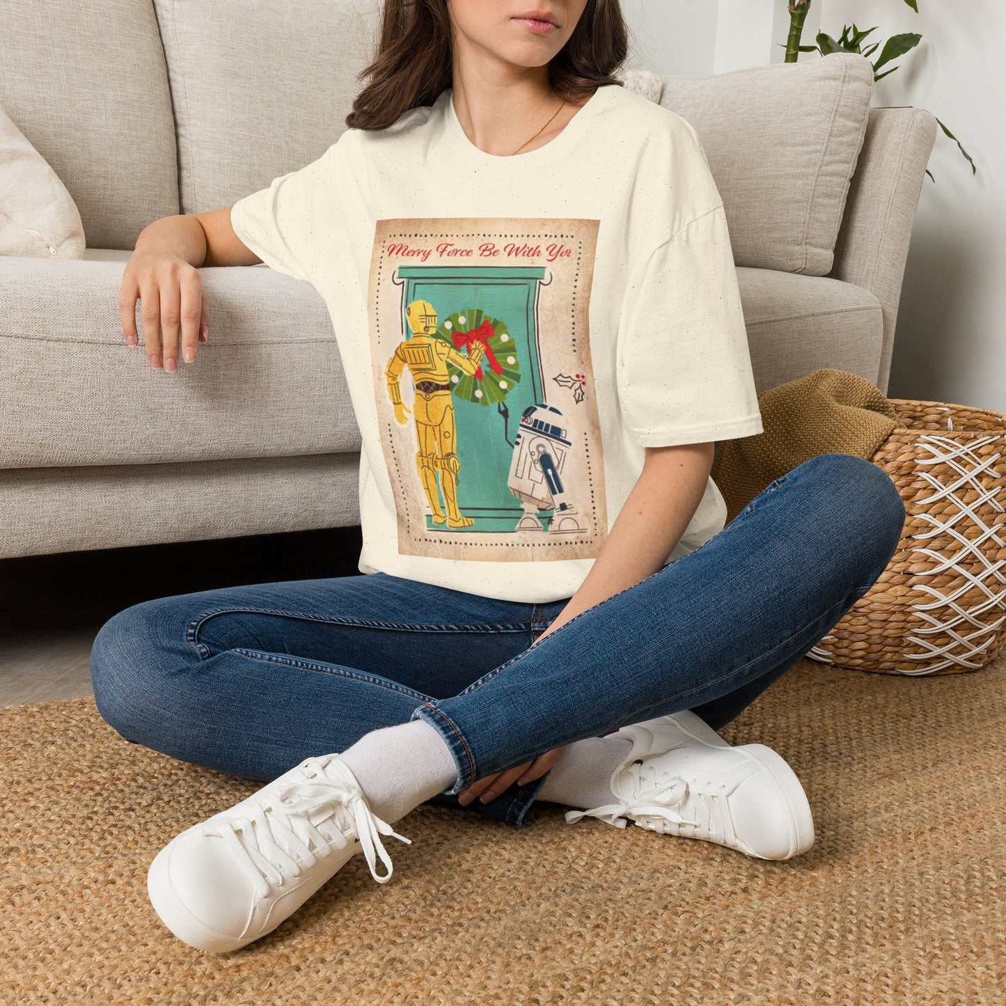Merry Force Be With You Graphic T Shirt Vintage Star wars Christmas holidays