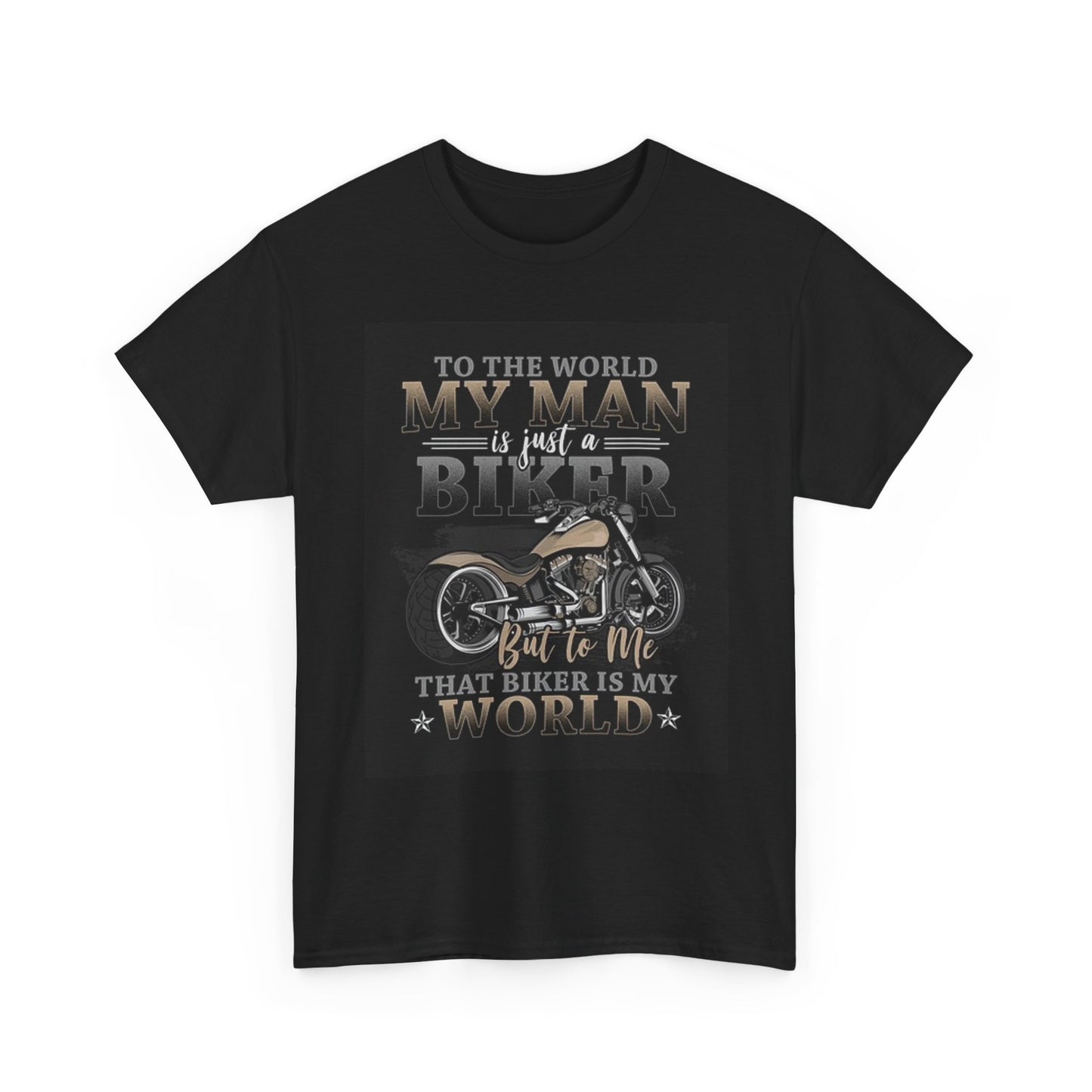 Biker Is My World Graphic T Shirt Vintage Motorcycle Unisex Heavy Cotton Tee fg