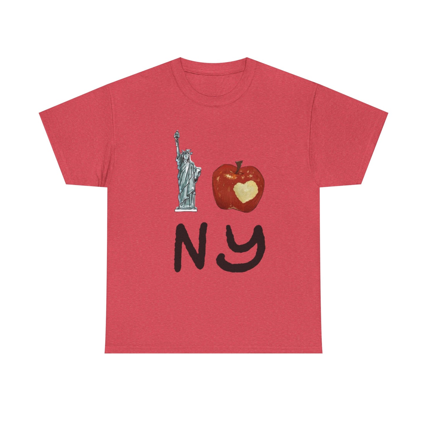 Big Apple I Love New York Classic Graphic T Shirt Unisex NEW Heavy Cotton Tee