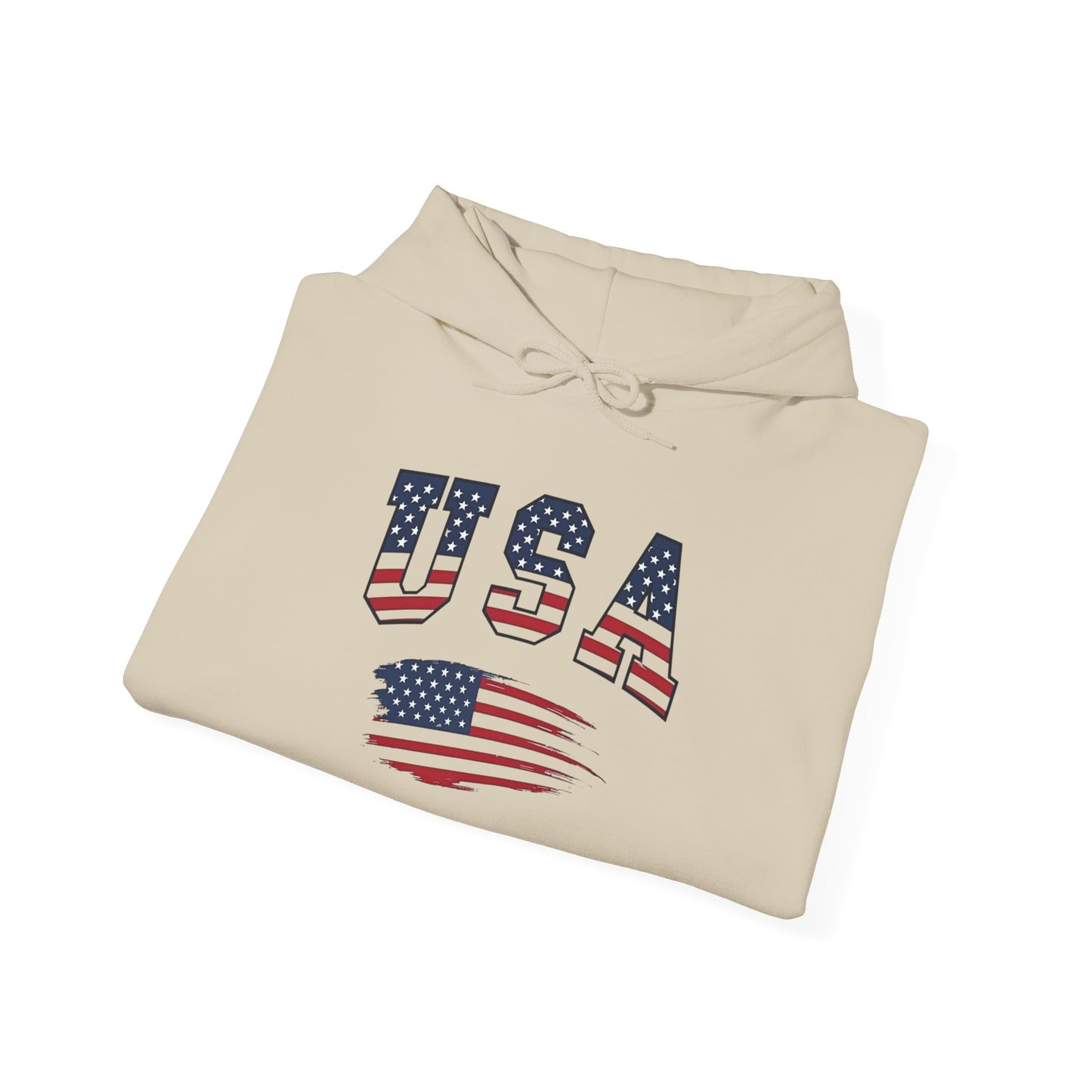 USA American Flag Graphic Hoodie Unisex Heavy Blend™ Hooded Sweatshirt