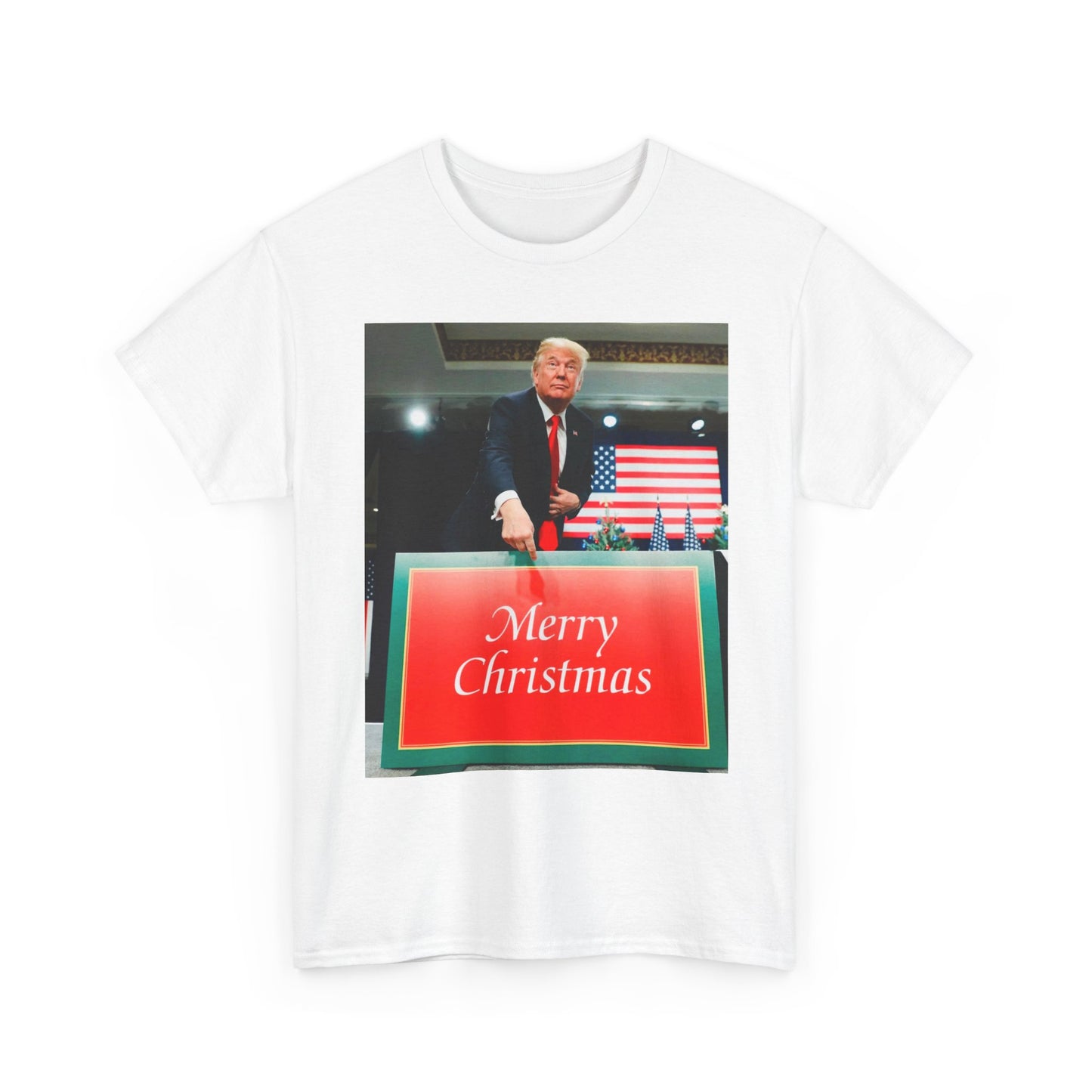 Trump Merry Christmas T Shirt Funny Holidays Graphic Unisex Heavy Cotton Tee3