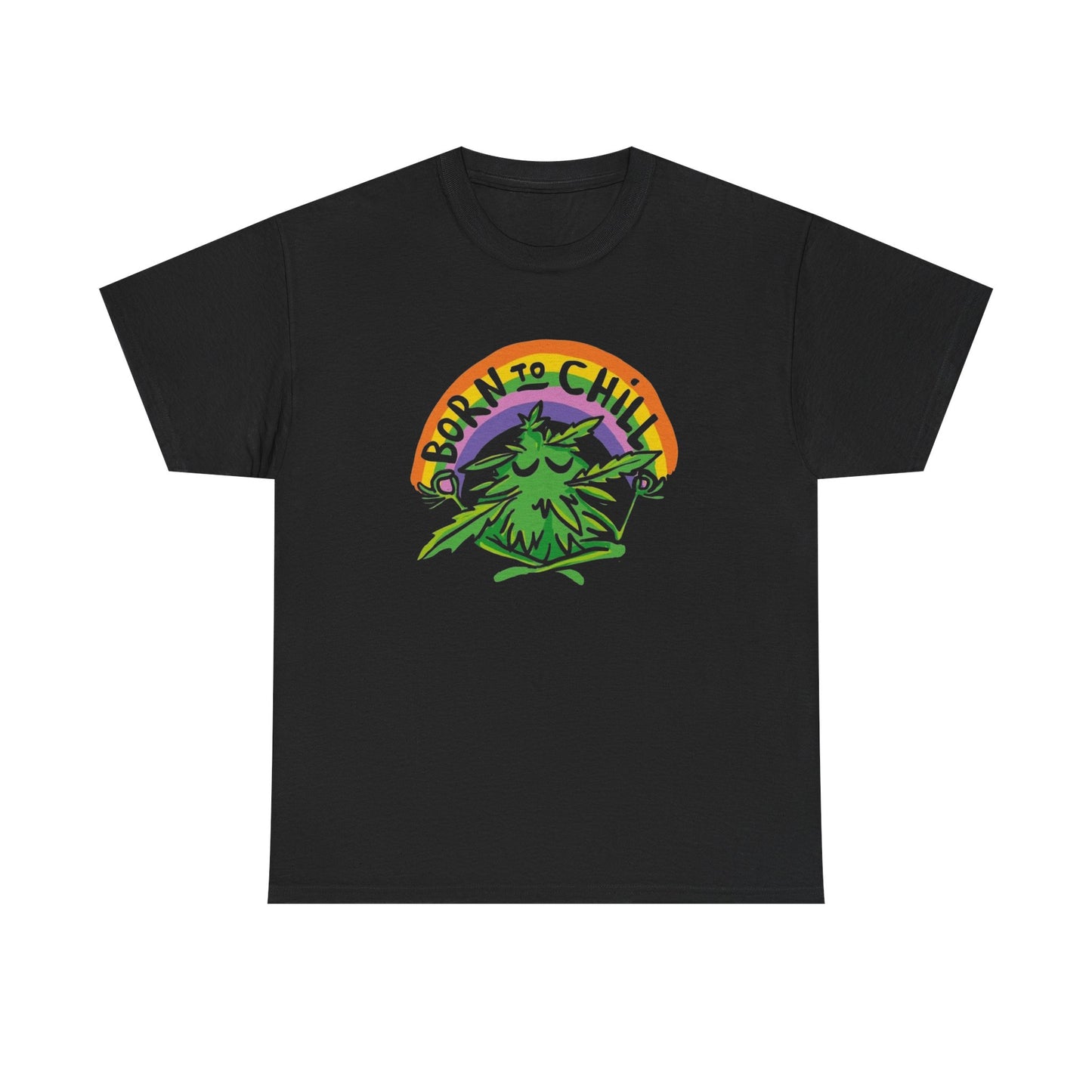 Born To Chill Funny Weed T-Shirt NEW Gift Unisex Heavy Cotton Tee