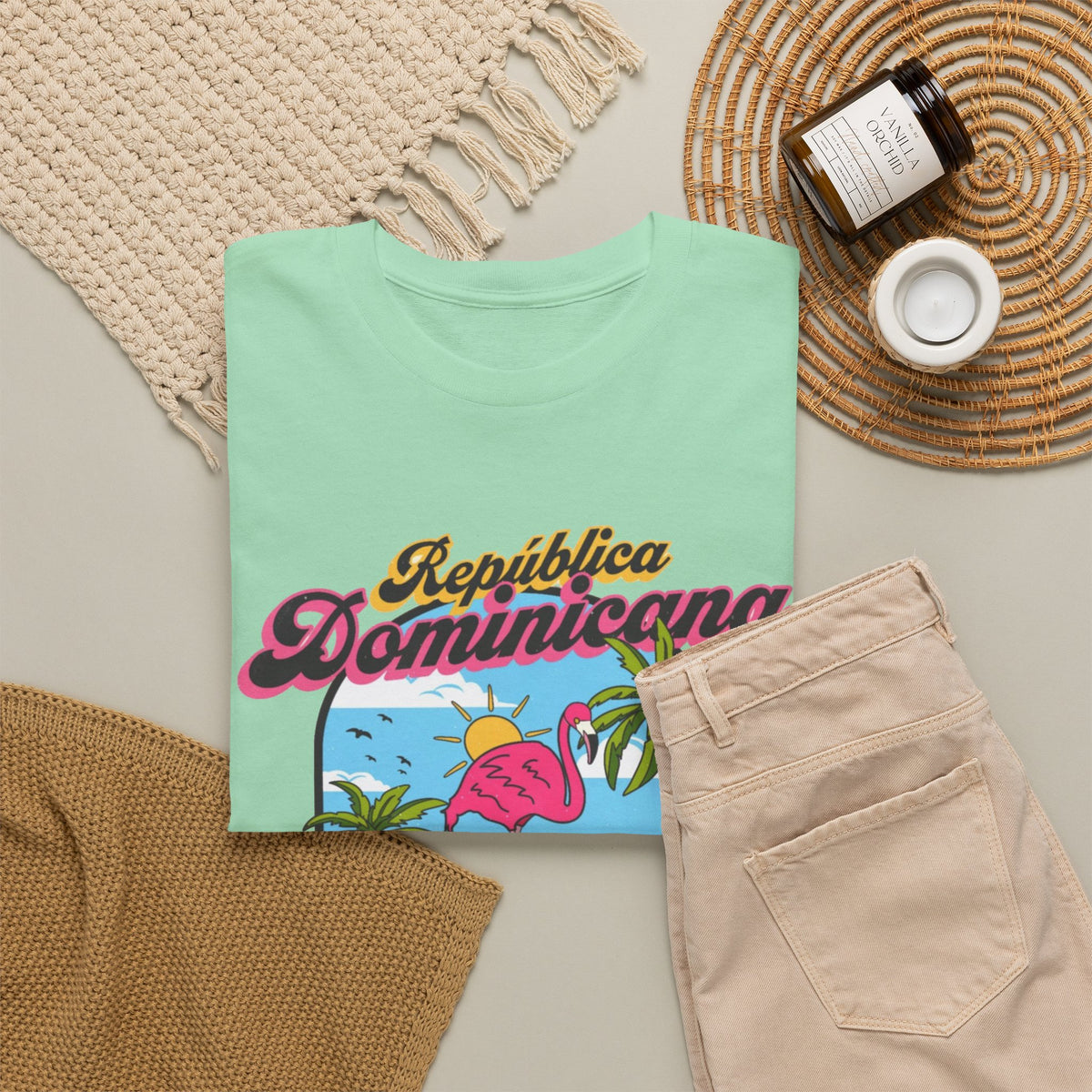 Dominican Republic T-Shirt Retro Graphic Men's Heavy Cotton Tee