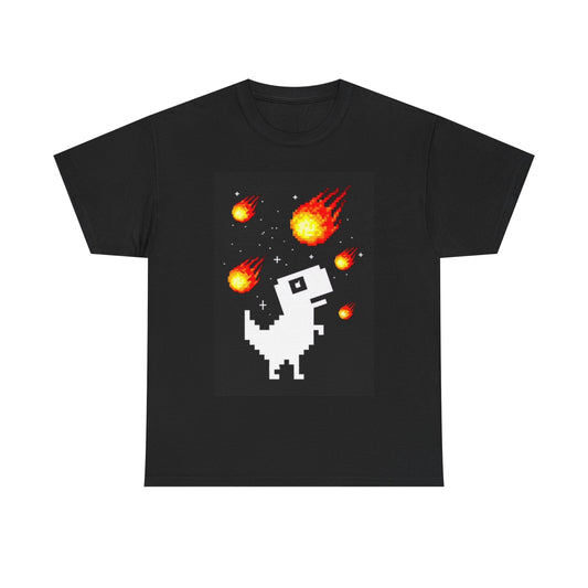 Dinosaur Asteroids Shirt Funny Ice Age Graphic Gaming Unisex Heavy Cotton Tee