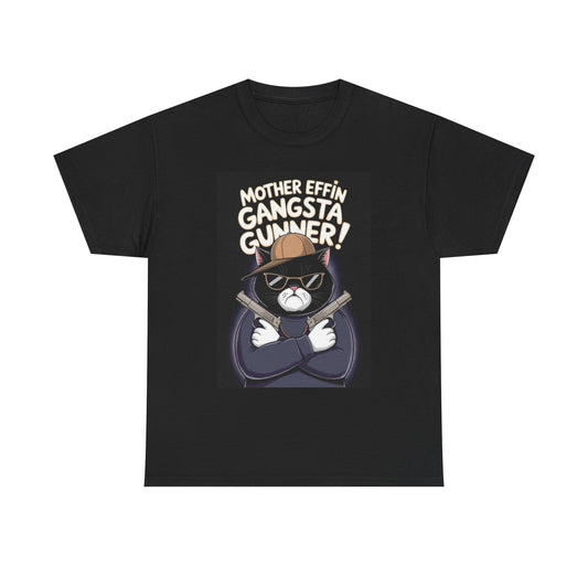 Gangsta Kitty Funny Graphic T Shirt Unisex Heavy Cotton Tee