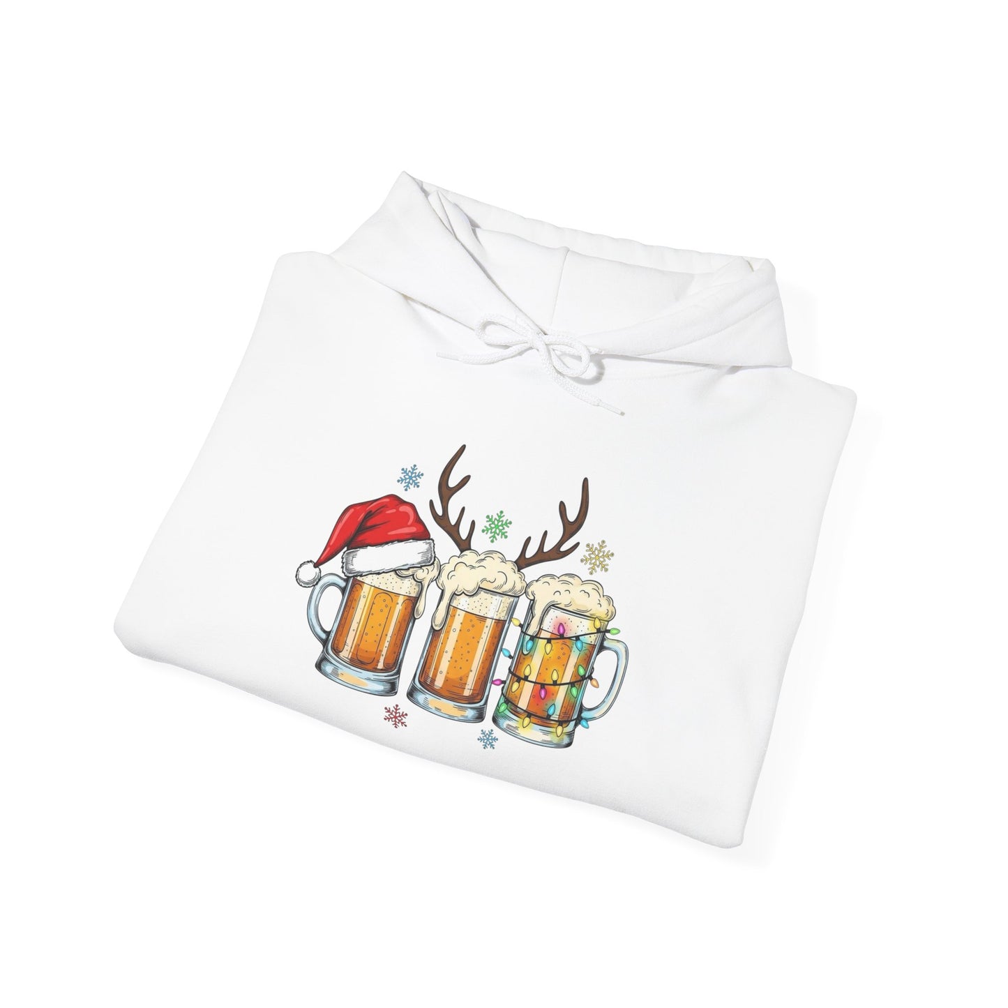 Christmas Beer Mugs Graphic Hoodie Unisex Heavy Blend™ Hooded Sweatshirt