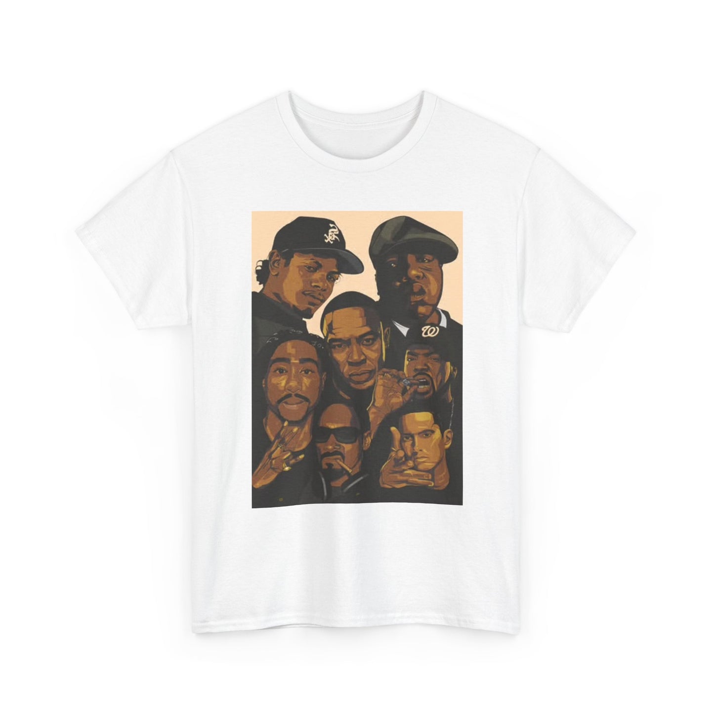 Hip Hop Legends Graphic T Shirt Vintage Painting ART Unisex Heavy Cotton Tee