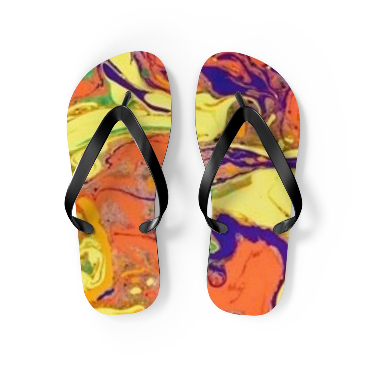 Orange And Yellow Flip Flops, Sandals Slides, Summer Footwear, Brand New